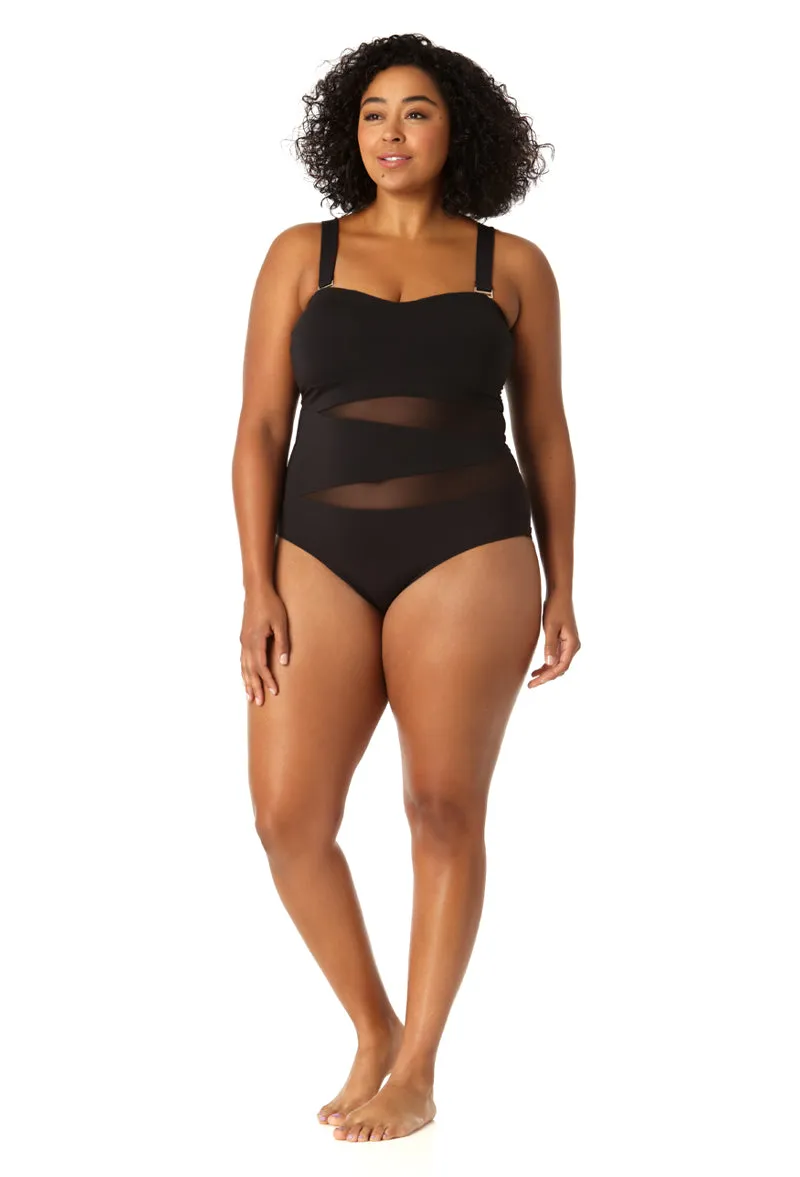 Anne Cole Plus - Women's Mesh Strapless One Piece Swimsuit sold by Anne Cole product image thumbnail 5