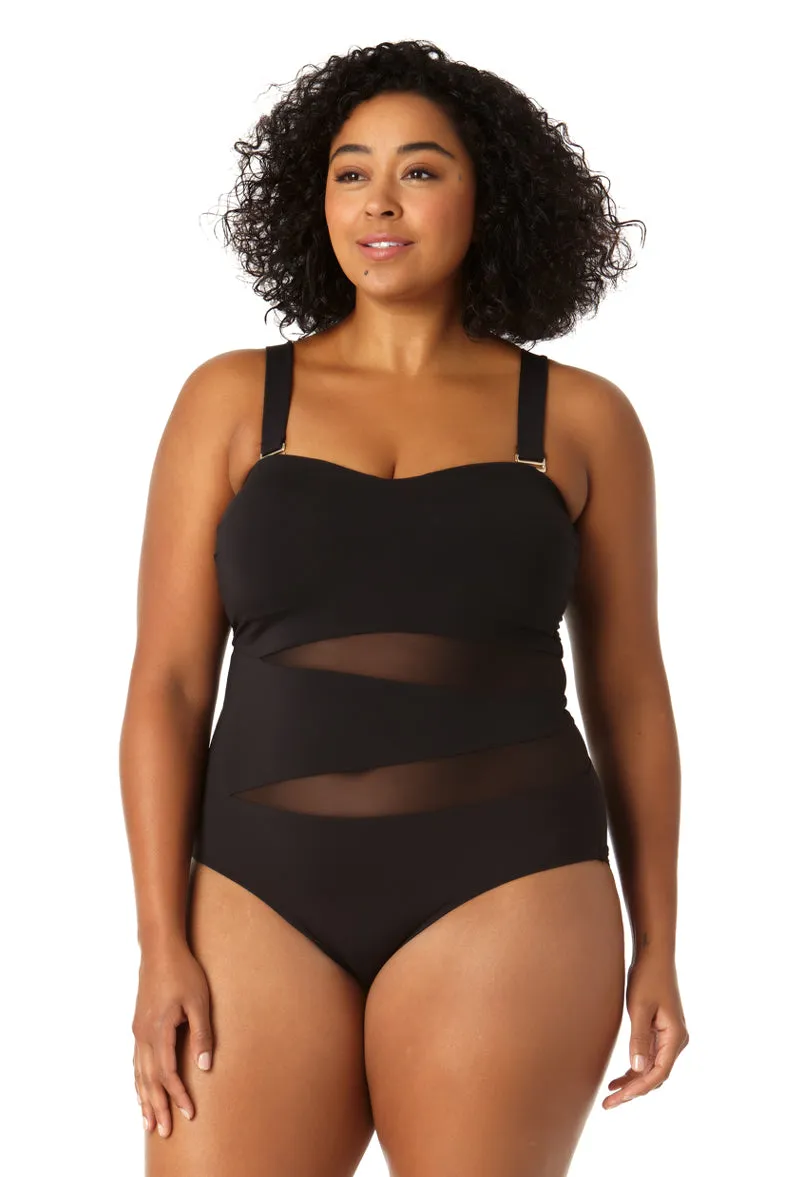 Anne Cole Plus - Women's Mesh Strapless One Piece Swimsuit sold by Anne Cole product image thumbnail 3
