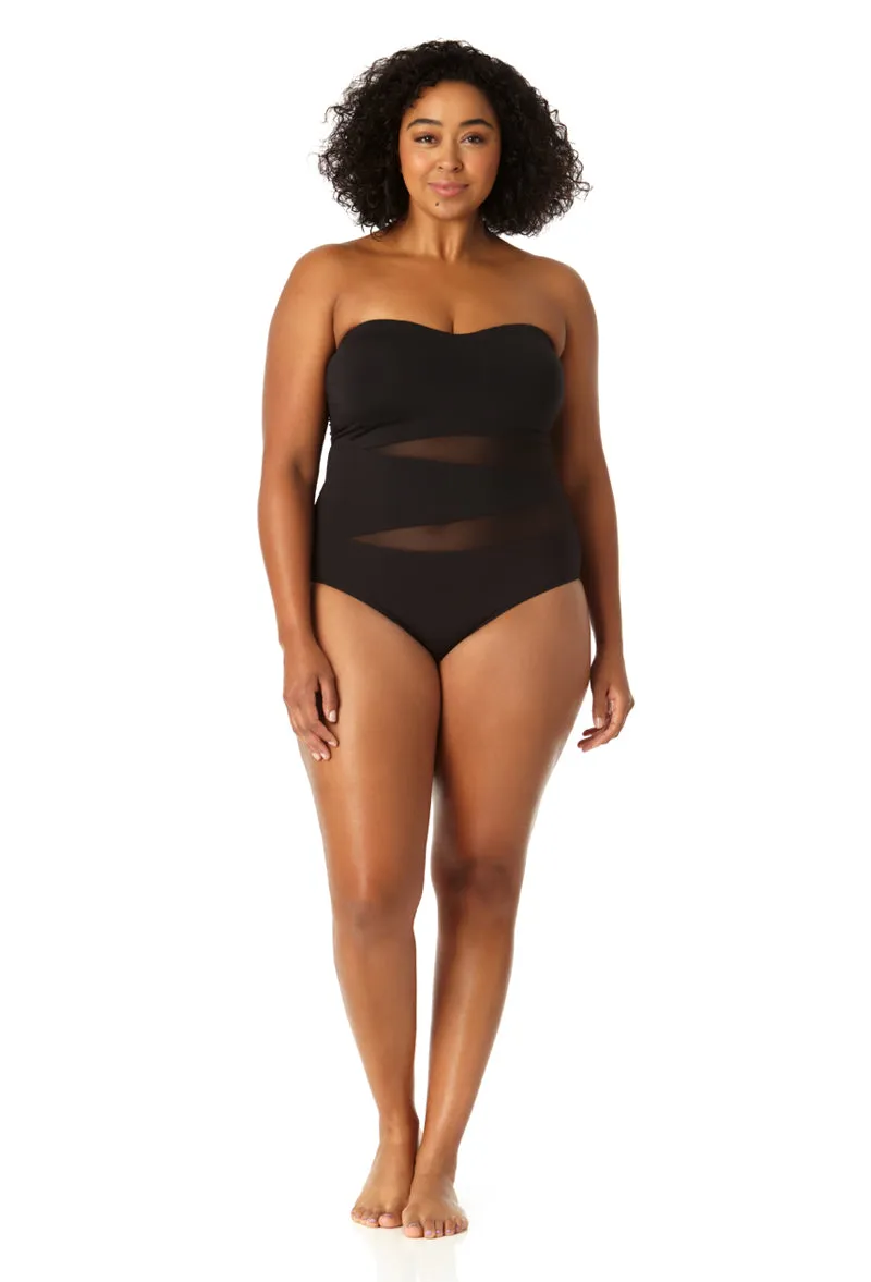 Anne Cole Plus - Women's Mesh Strapless One Piece Swimsuit sold by Anne Cole product image thumbnail 4