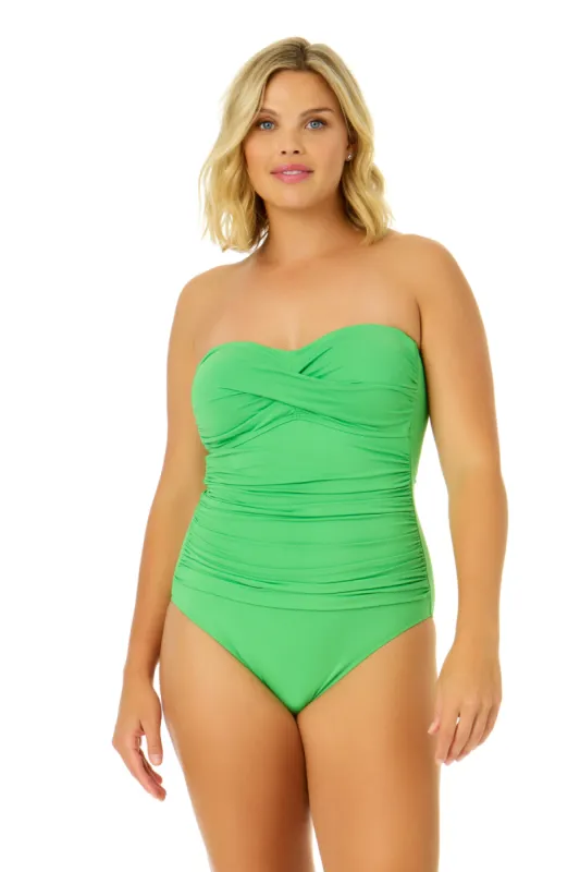 Women's Live In Color Twist Front Shirred One Piece Swimsuit sold by Anne Cole