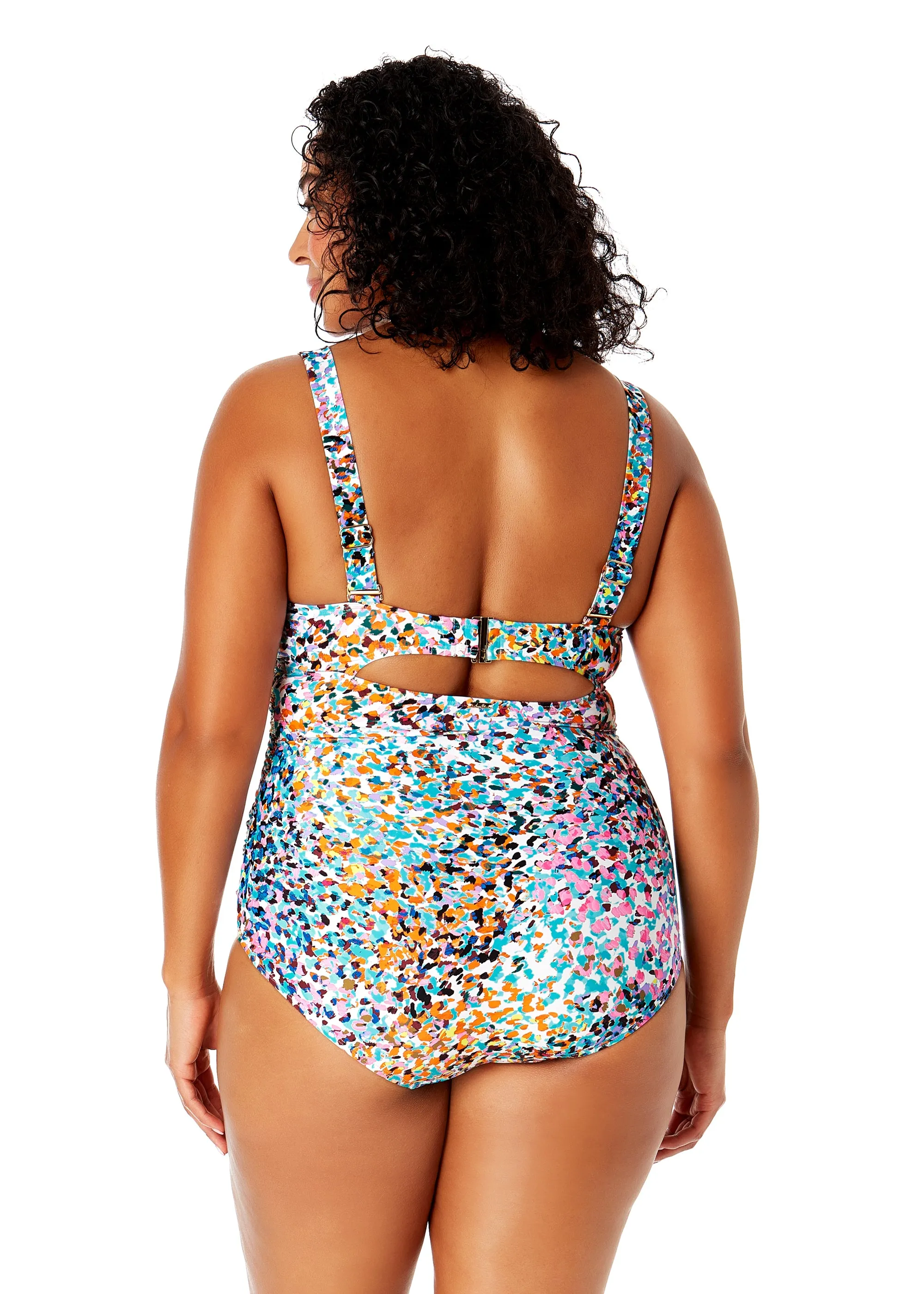 Women's Plus Size Sunset Dot Underwire Surplice One Piece Swimsuit sold by Anne Cole product image thumbnail 2