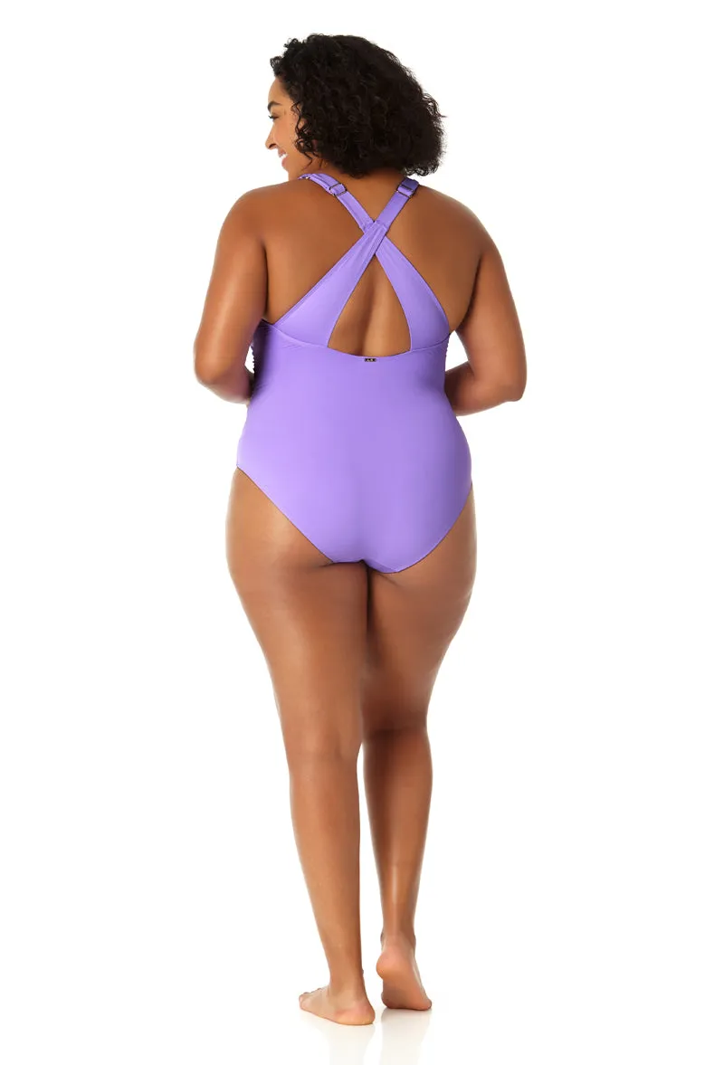Anne Cole Plus - Women's V Neck Cross Back One Piece Swimsuit sold by Anne Cole product image thumbnail 4