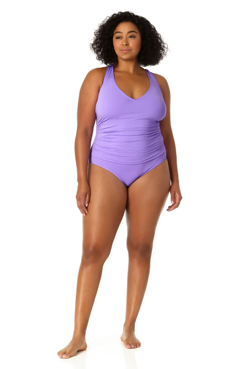 Anne Cole Plus - Women's V Neck Cross Back One Piece Swimsuit sold by Anne Cole product image thumbnail 3