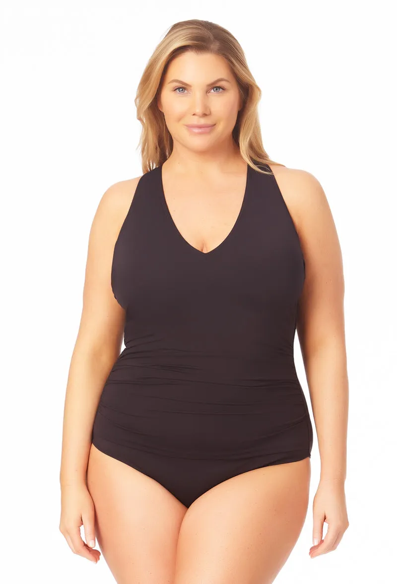 Anne Cole Plus - Women's V Neck Cross Back One Piece Swimsuit sold by Anne Cole product image thumbnail 5