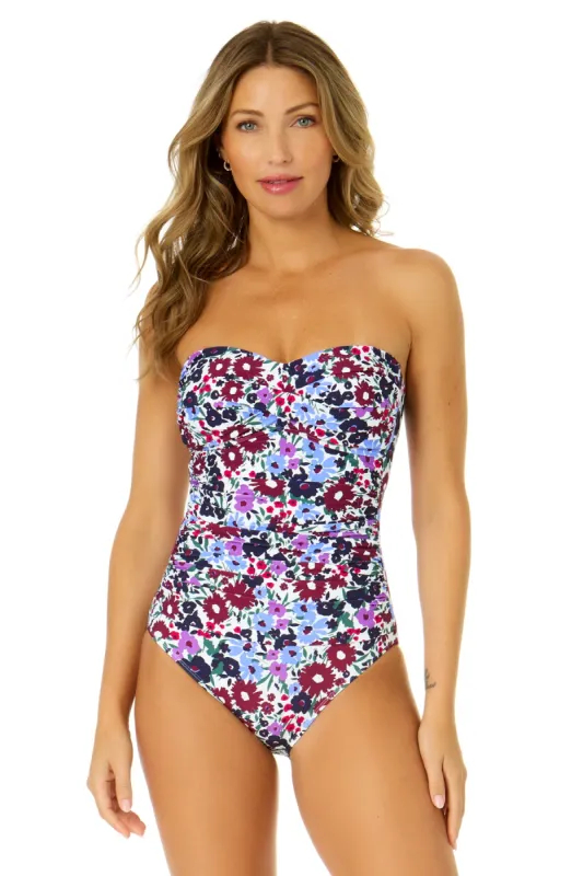 Women's Meadow Bouquet Twist Front Shirred One Piece Swimsuit sold by Anne Cole