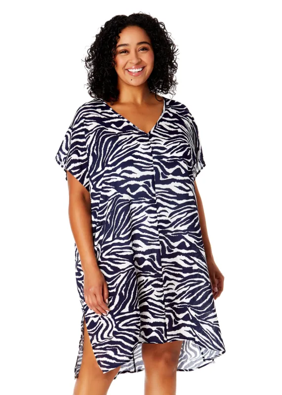 Women's Plus Size Zebra Shadow Easy Tunic Swimsuit Cover Up sold by Anne Cole