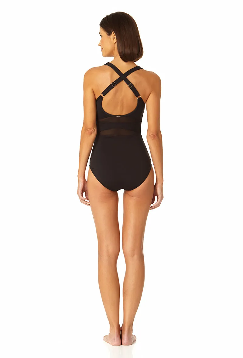 Anne Cole - Women's Mesh High Neck One Piece Swimsuit sold by Anne Cole product image thumbnail 5