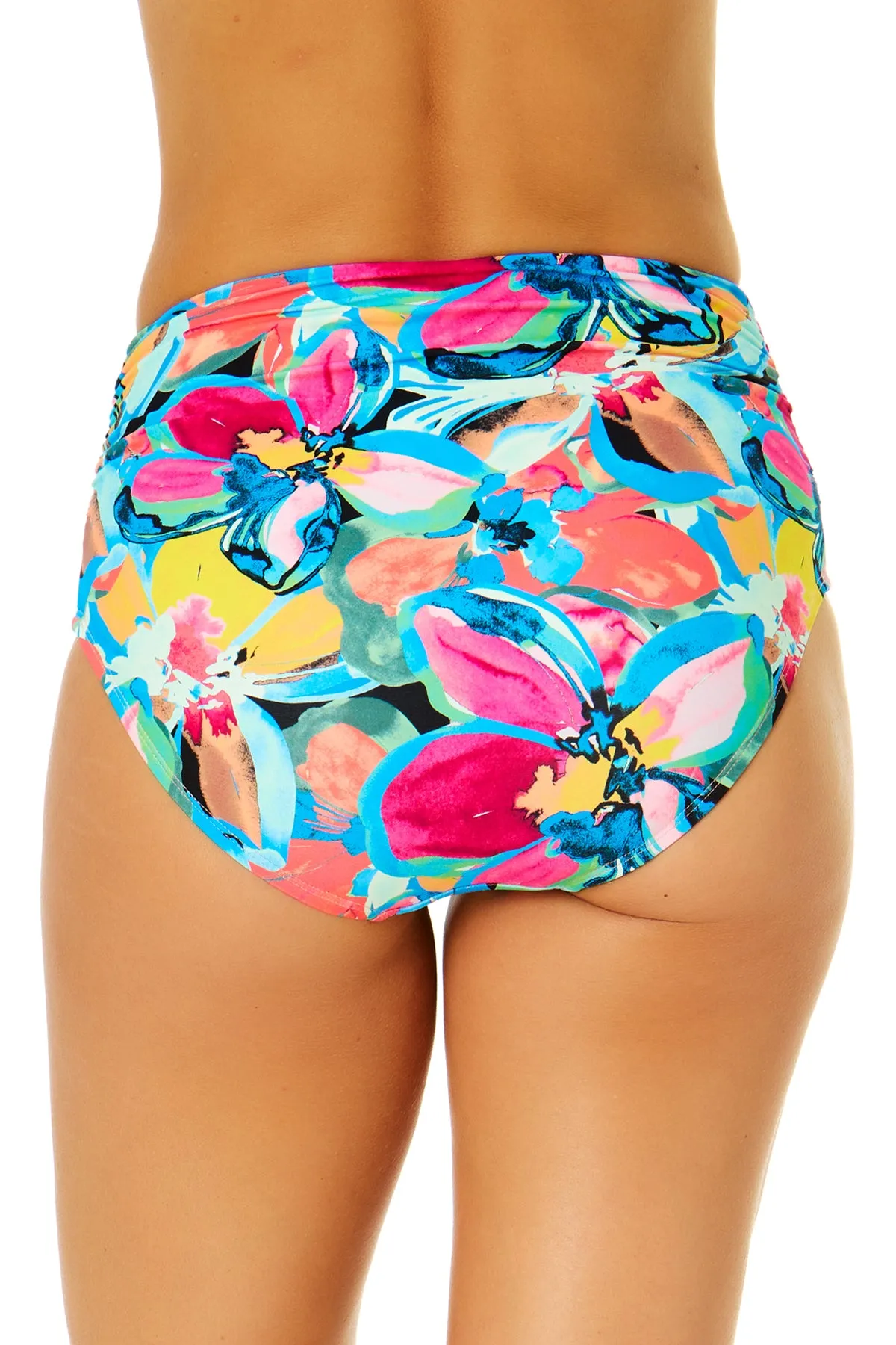 Women's Amalfi Floral Fold Over High Waist Shirred Bikini Swim Bottoms sold by Anne Cole product image thumbnail 2