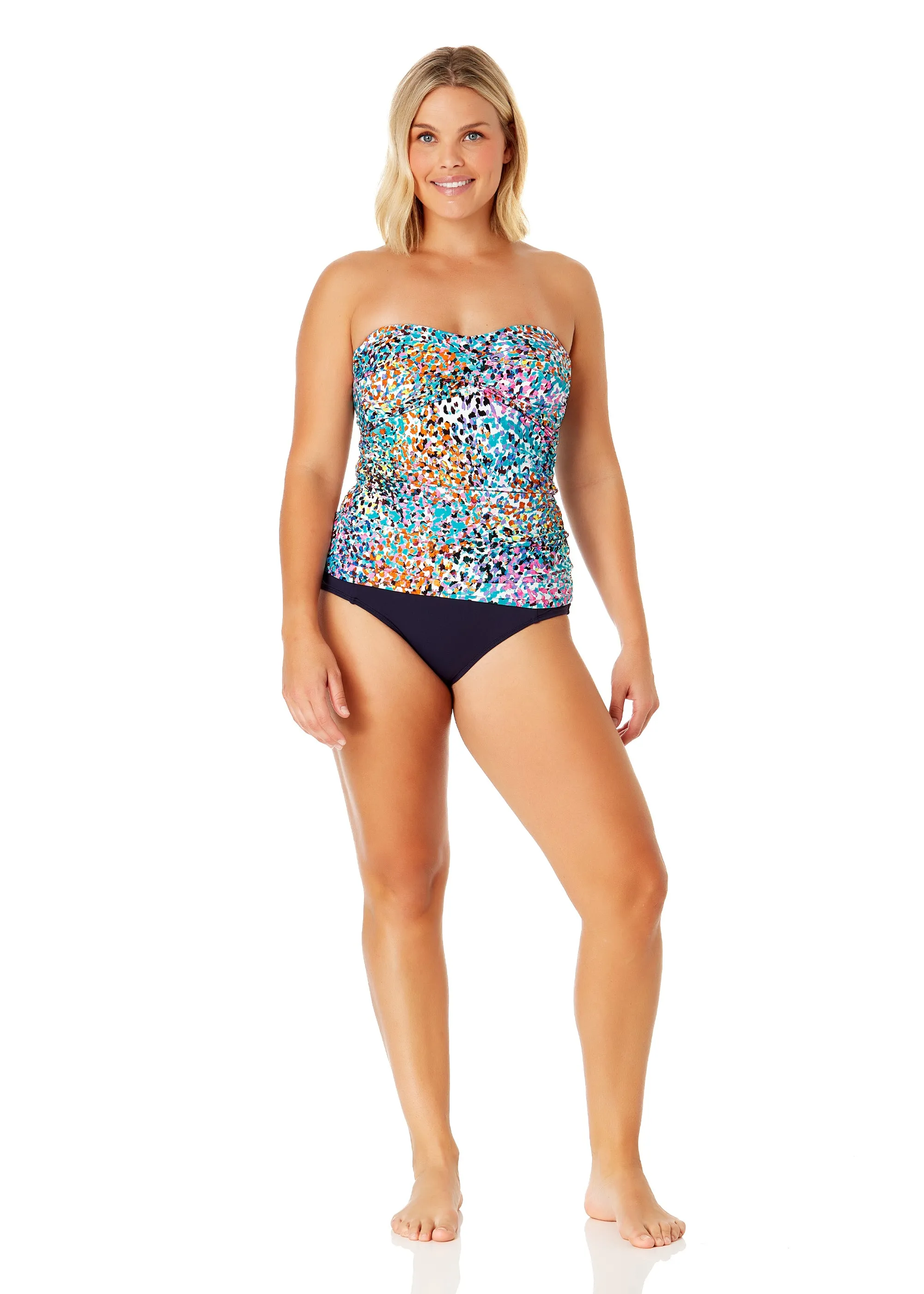 Women's Sunset Dot Twist Front Bandeaukini Swim Top sold by Anne Cole product image thumbnail 3
