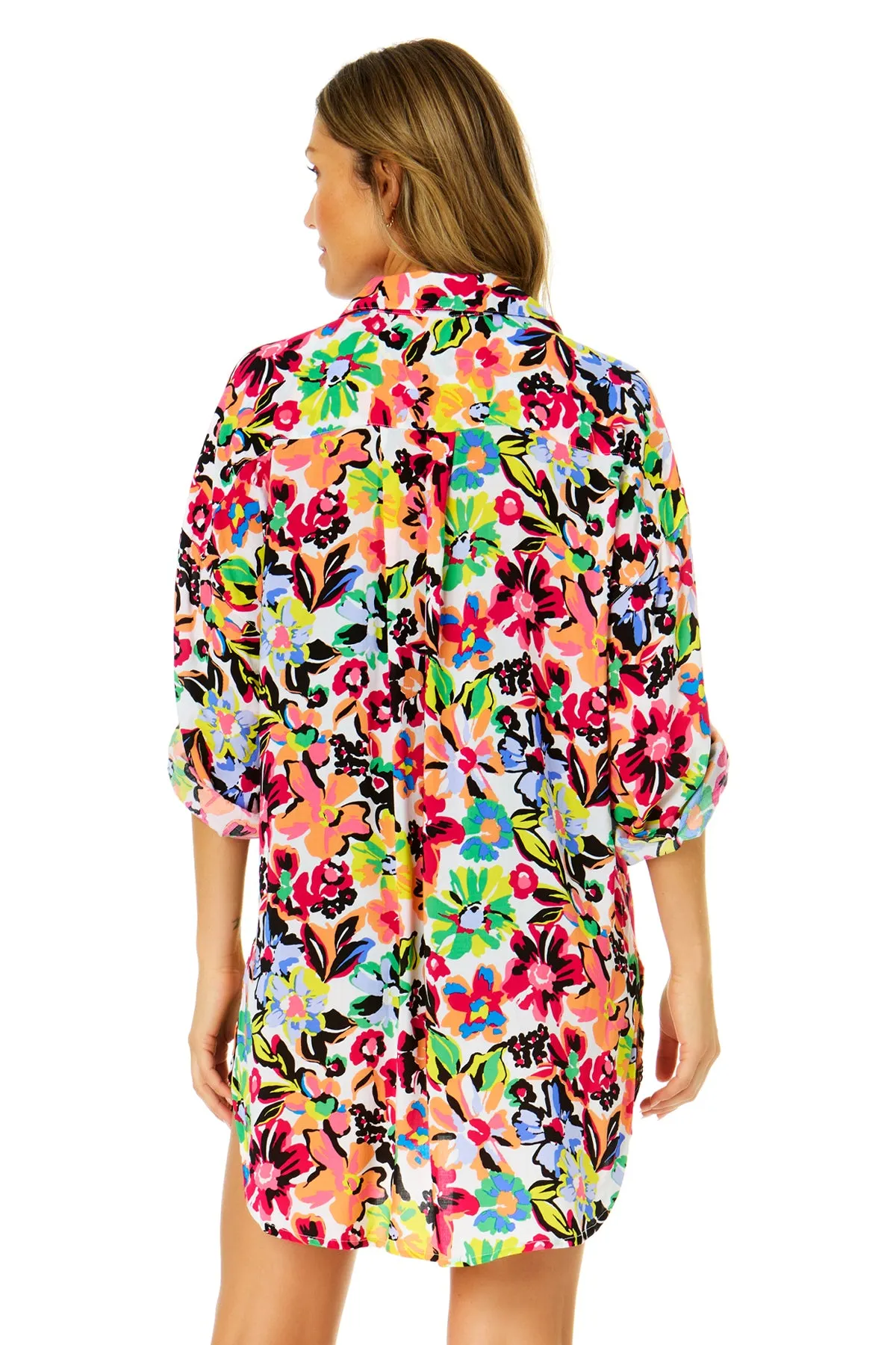 Women's Sun Blossom Button Down Shirt Swimsuit Cover Up sold by Anne Cole product image thumbnail 2
