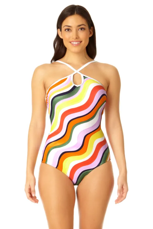 Anne Cole - Women's Halter Keyhole One Piece Swimsuit sold by Anne Cole