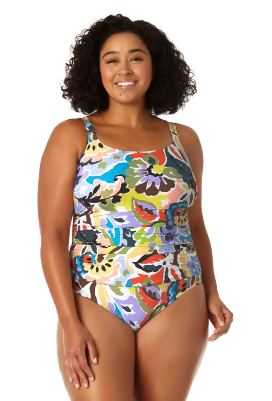 Anne Cole Plus - Women's Shirred Lingerie Maillot One Piece Swimsuit sold by Anne Cole