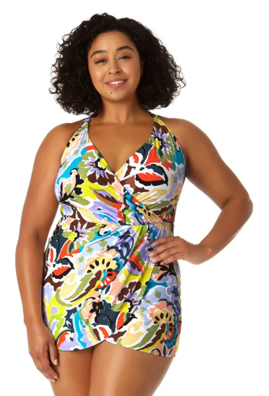 Anne Cole Plus - Women's Swim Dress With Skirted Bottom sold by Anne Cole