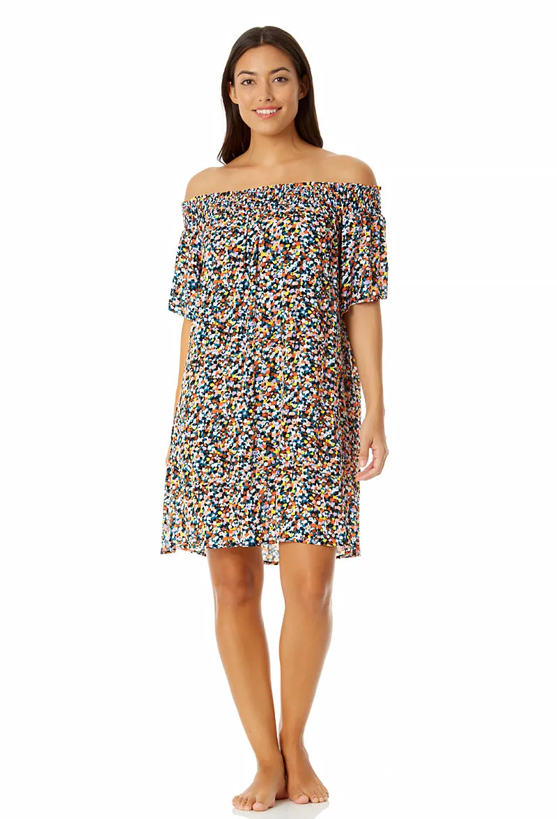 Anne Cole - Women's Smocked Off The Shoulder Swimsuit Cover Up sold by Anne Cole product image thumbnail 4