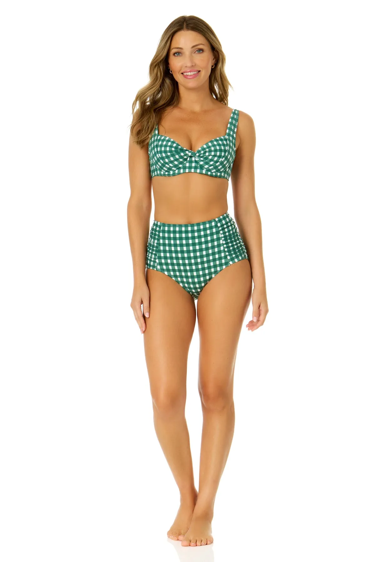 Women's Green Gingham Retro Underwire Bikini Swim Top sold by Anne Cole product image thumbnail 4