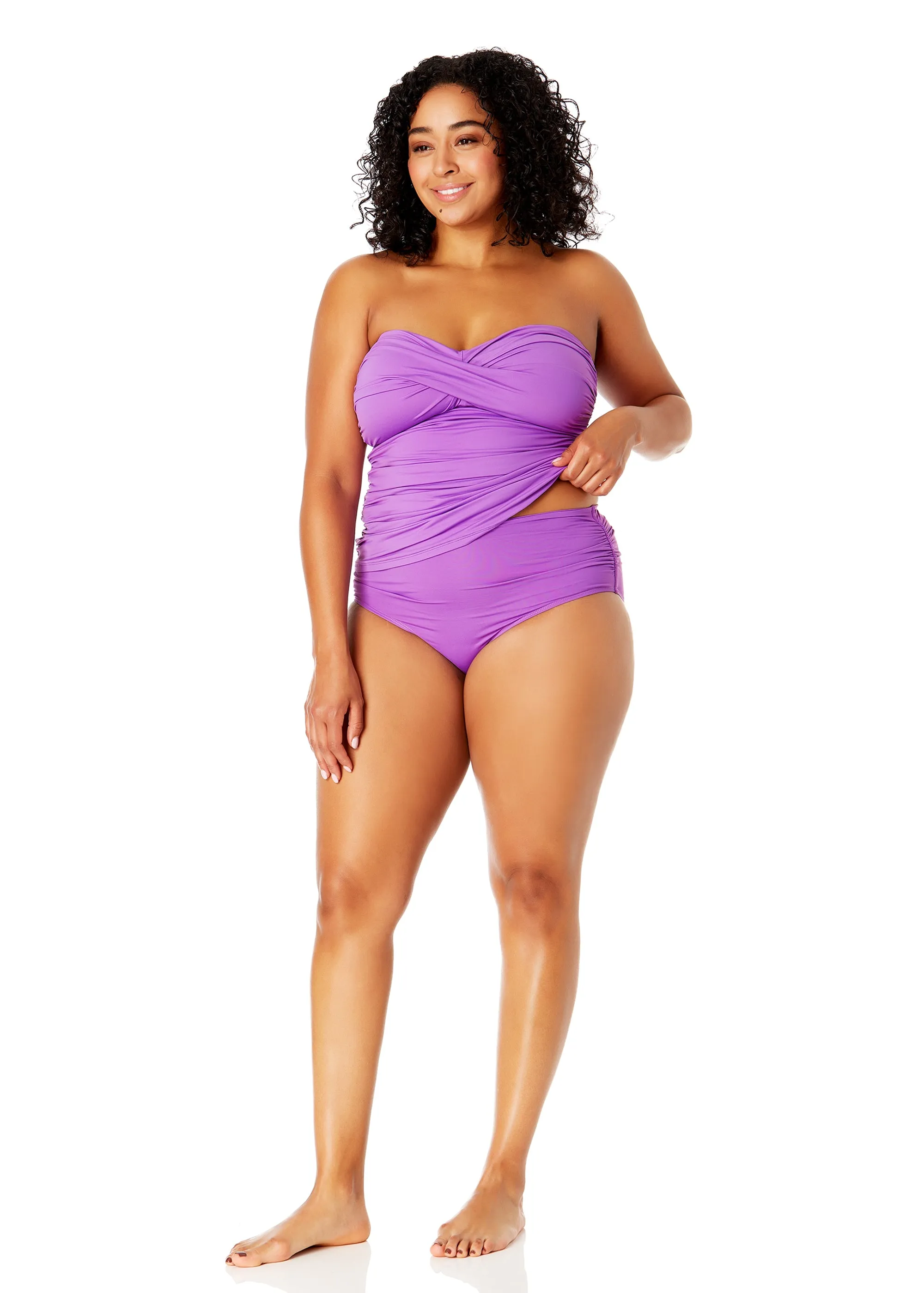 Women's Plus Size Live In Color Twist Front Bandeaukini Swim Top sold by Anne Cole product image thumbnail 3