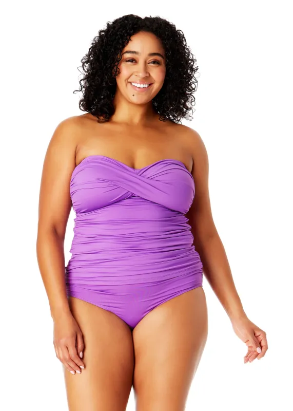 Women's Plus Size Live In Color Twist Front Bandeaukini Swim Top sold by Anne Cole