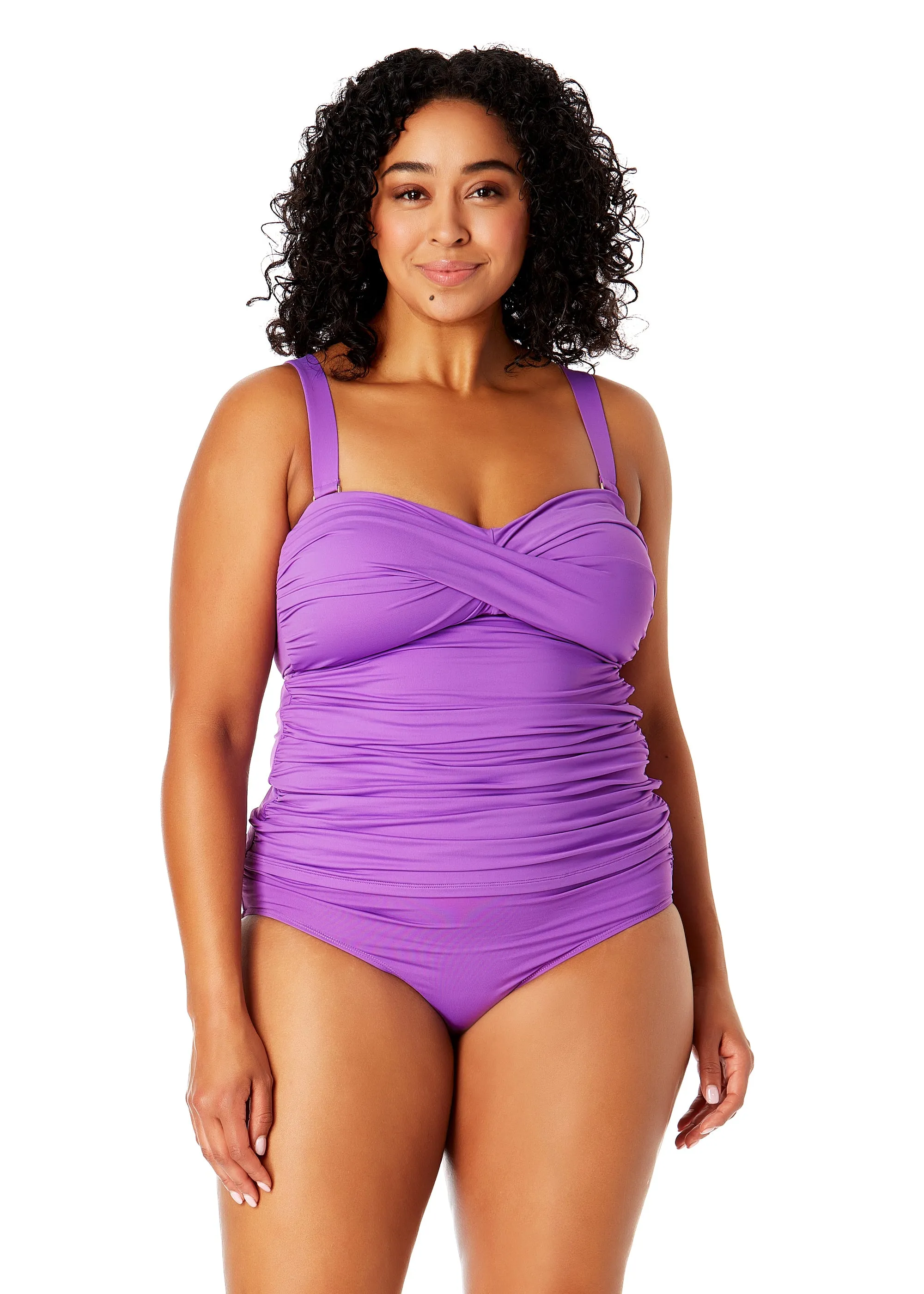 Women's Plus Size Live In Color Twist Front Bandeaukini Swim Top sold by Anne Cole product image thumbnail 5