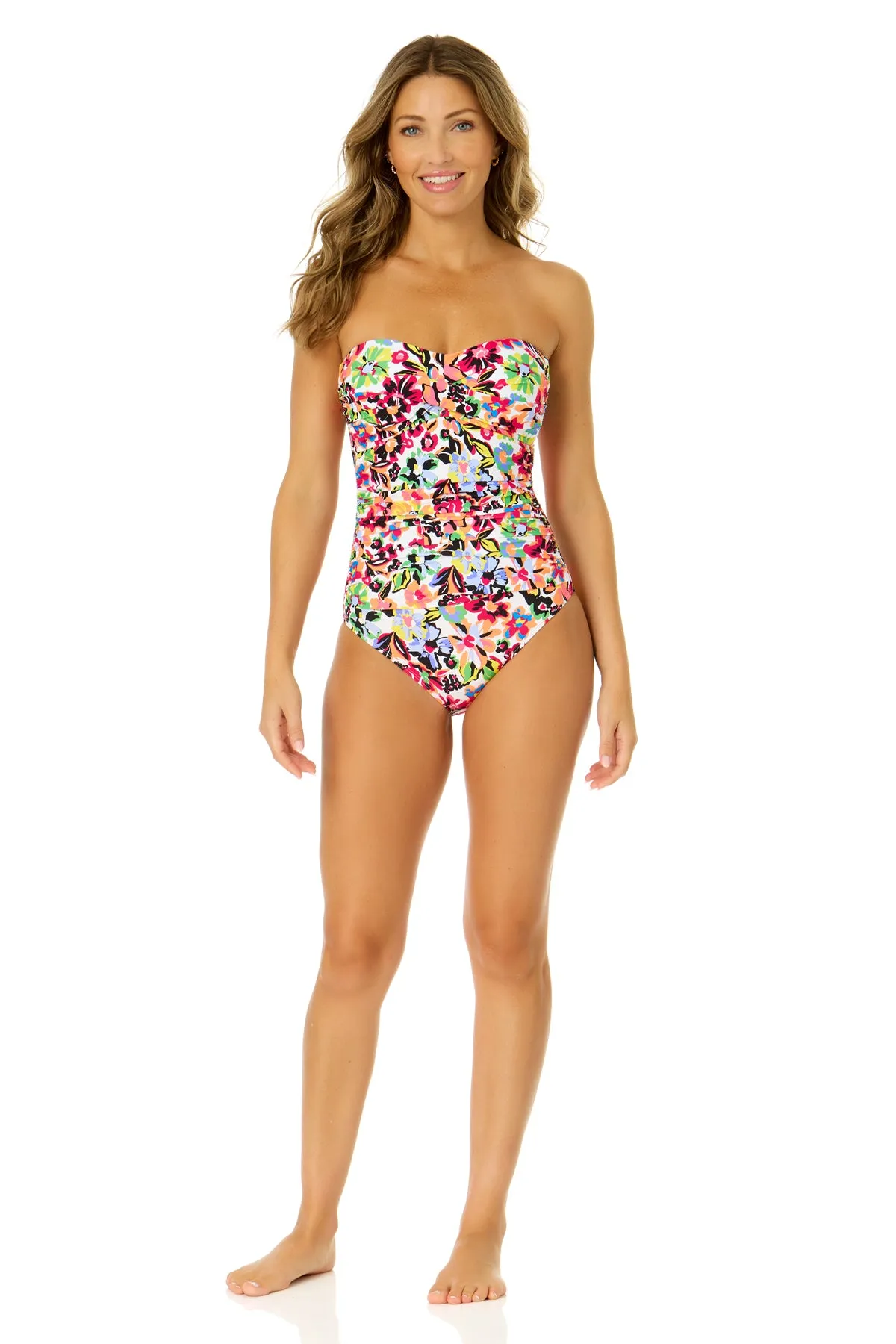 Women's Sun Blossom Twist Front Shirred One Piece Swimsuit sold by Anne Cole product image thumbnail 4