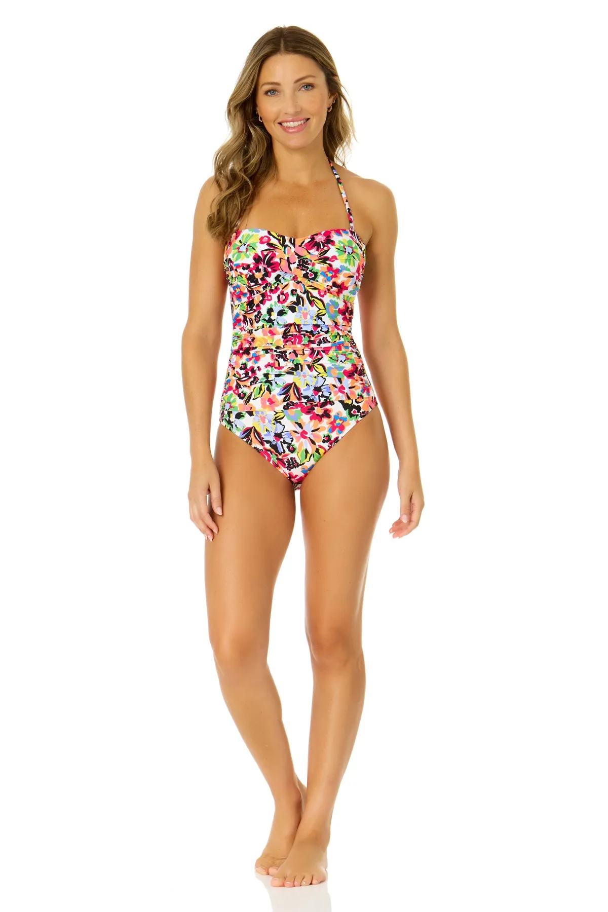Women's Sun Blossom Twist Front Shirred One Piece Swimsuit sold by Anne Cole product image thumbnail 3