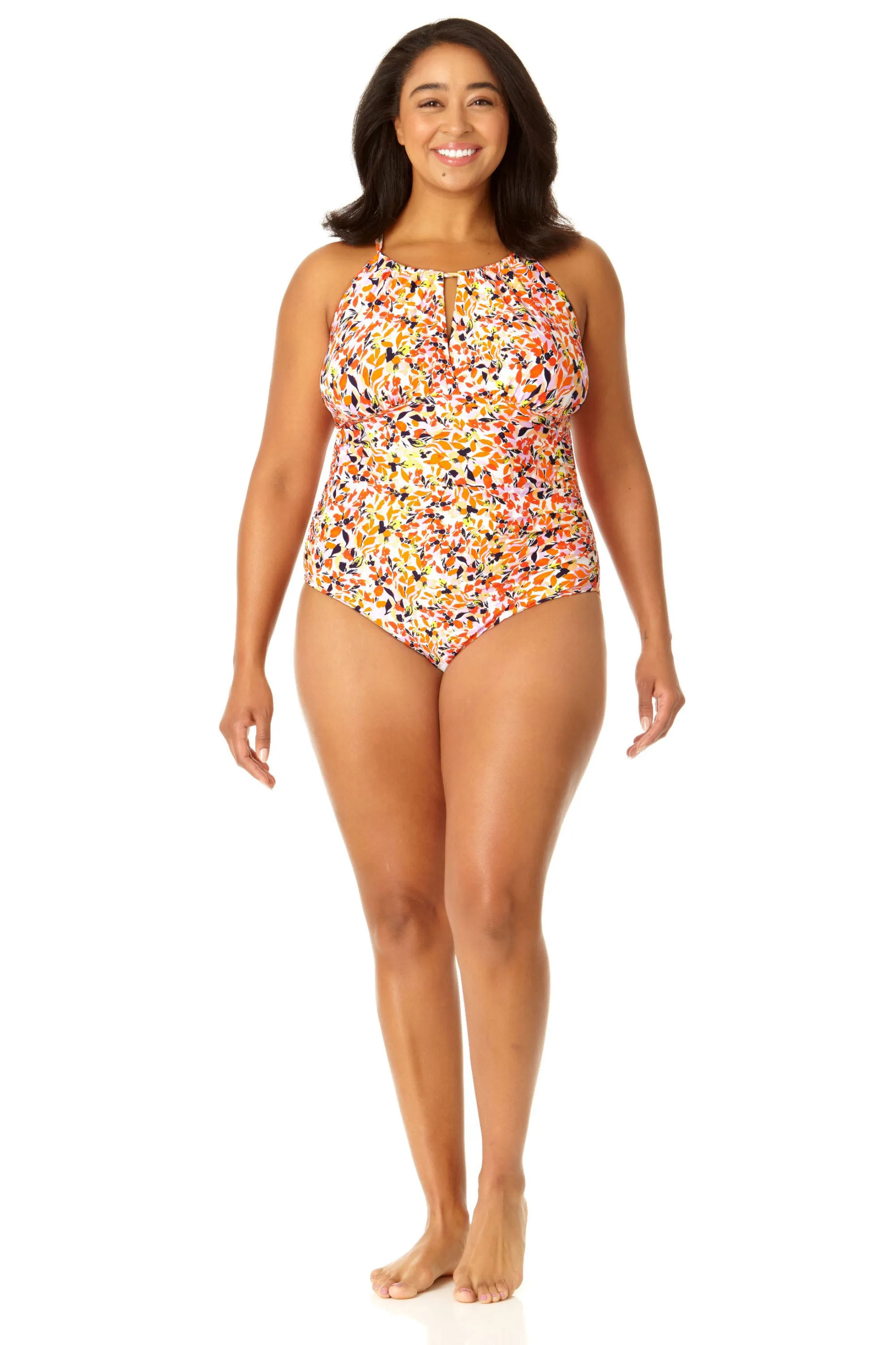 Anne Cole Plus - Women's High Neck With Ruffled Straps One Piece Swimsuit sold by Anne Cole product image thumbnail 4