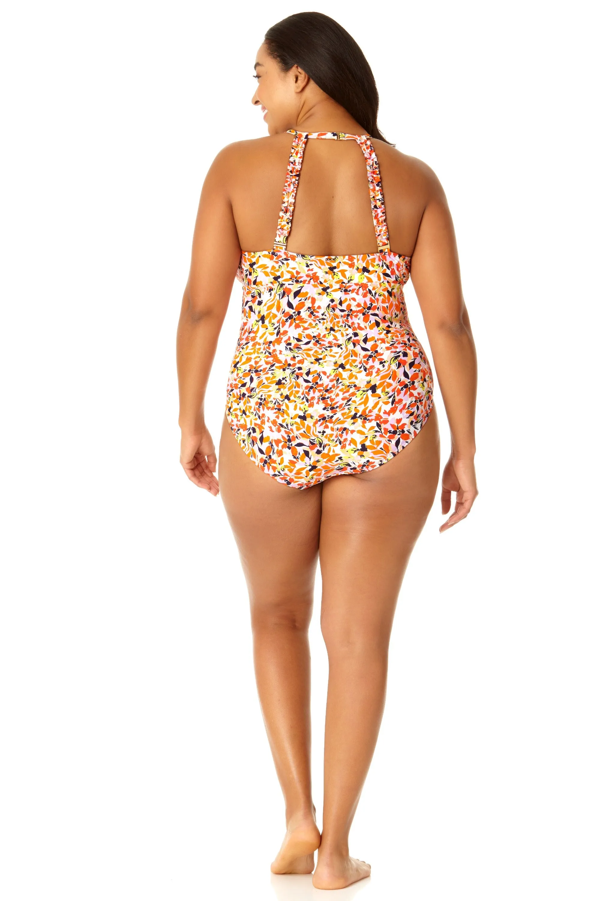 Anne Cole Plus - Women's High Neck With Ruffled Straps One Piece Swimsuit sold by Anne Cole product image thumbnail 5