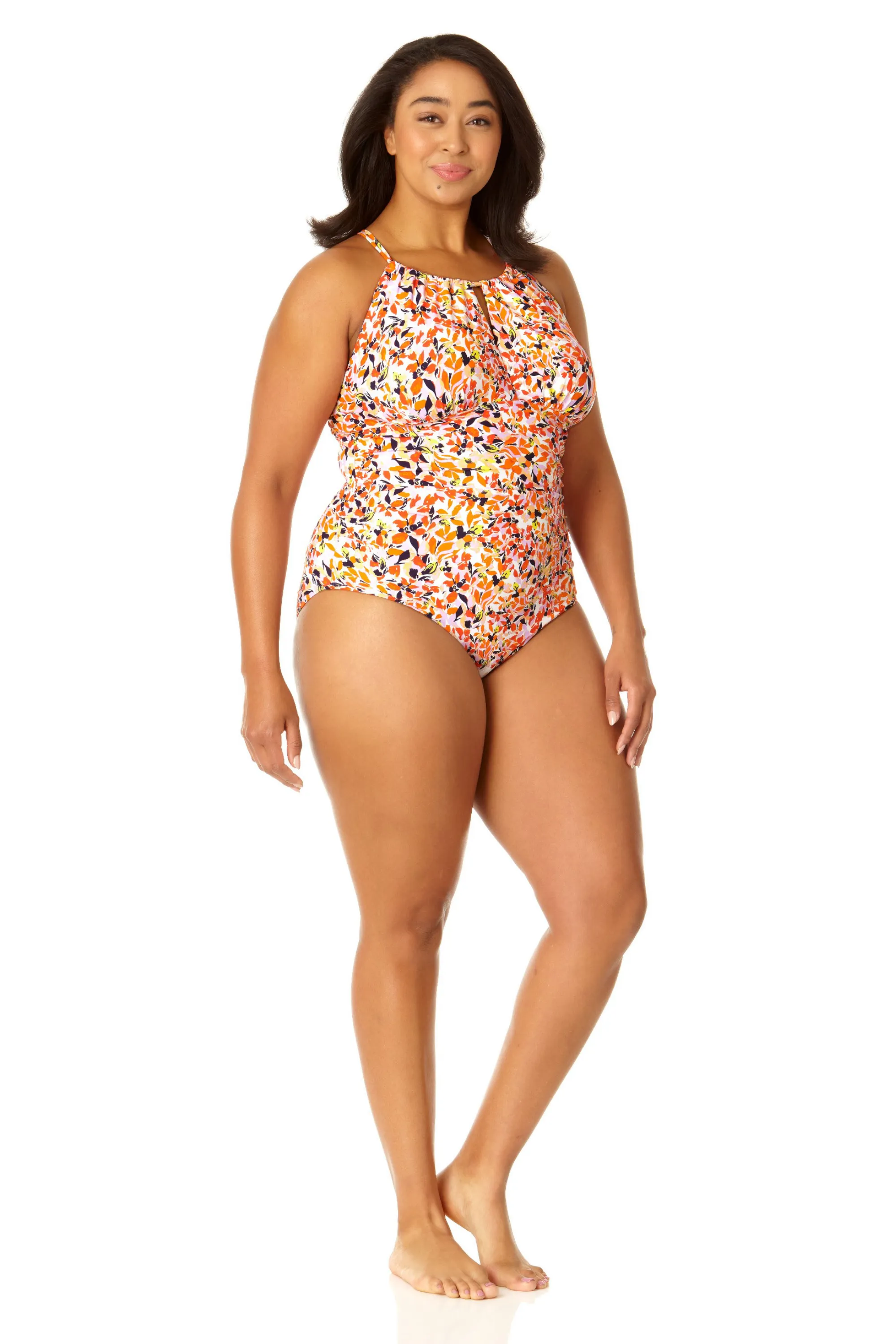 Anne Cole Plus - Women's High Neck With Ruffled Straps One Piece Swimsuit sold by Anne Cole product image thumbnail 3
