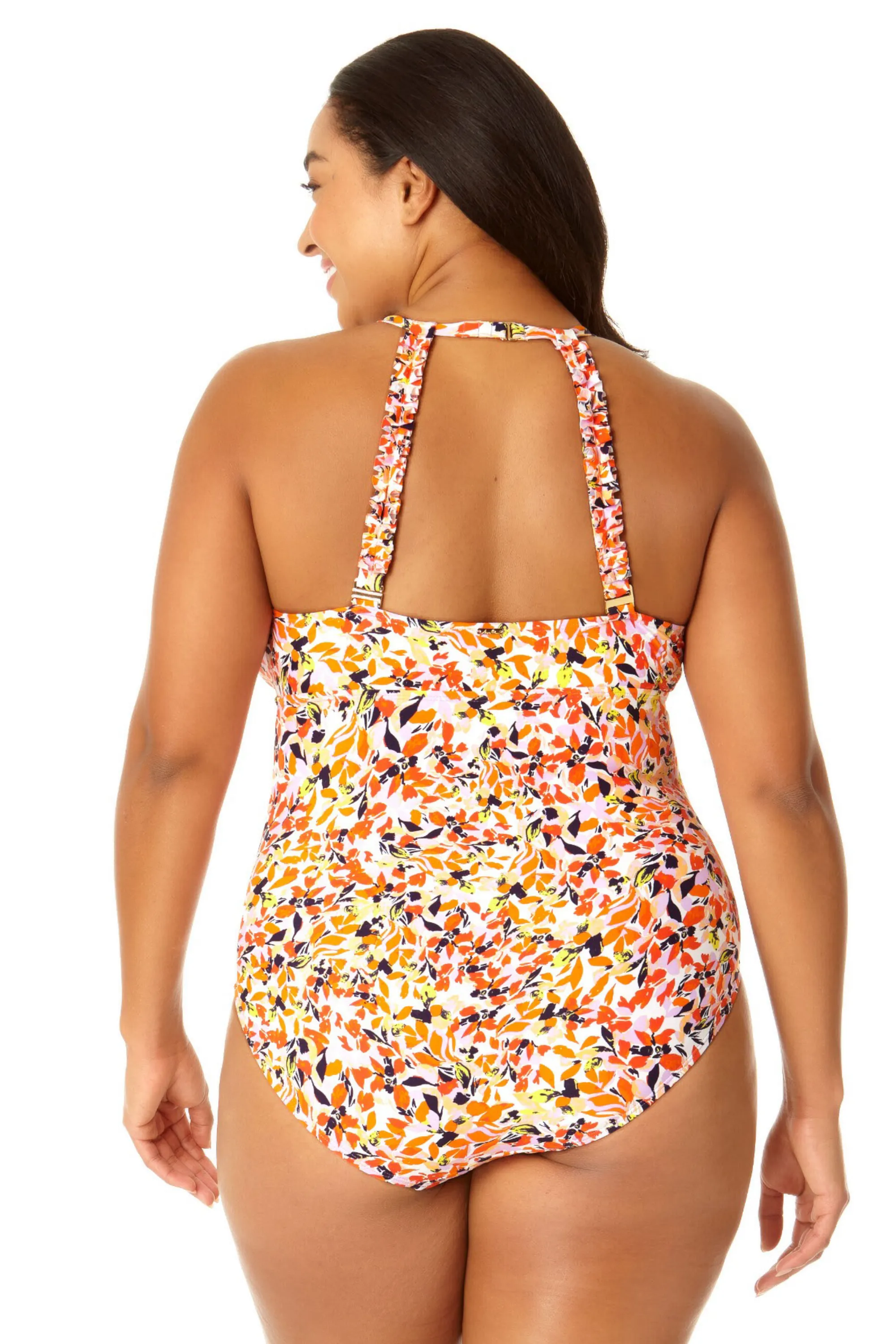 Anne Cole Plus - Women's High Neck With Ruffled Straps One Piece Swimsuit sold by Anne Cole product image thumbnail 2