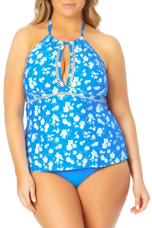 Anne Cole Plus - High Neck Keyhole Halter Tankini Top made by Anne Cole