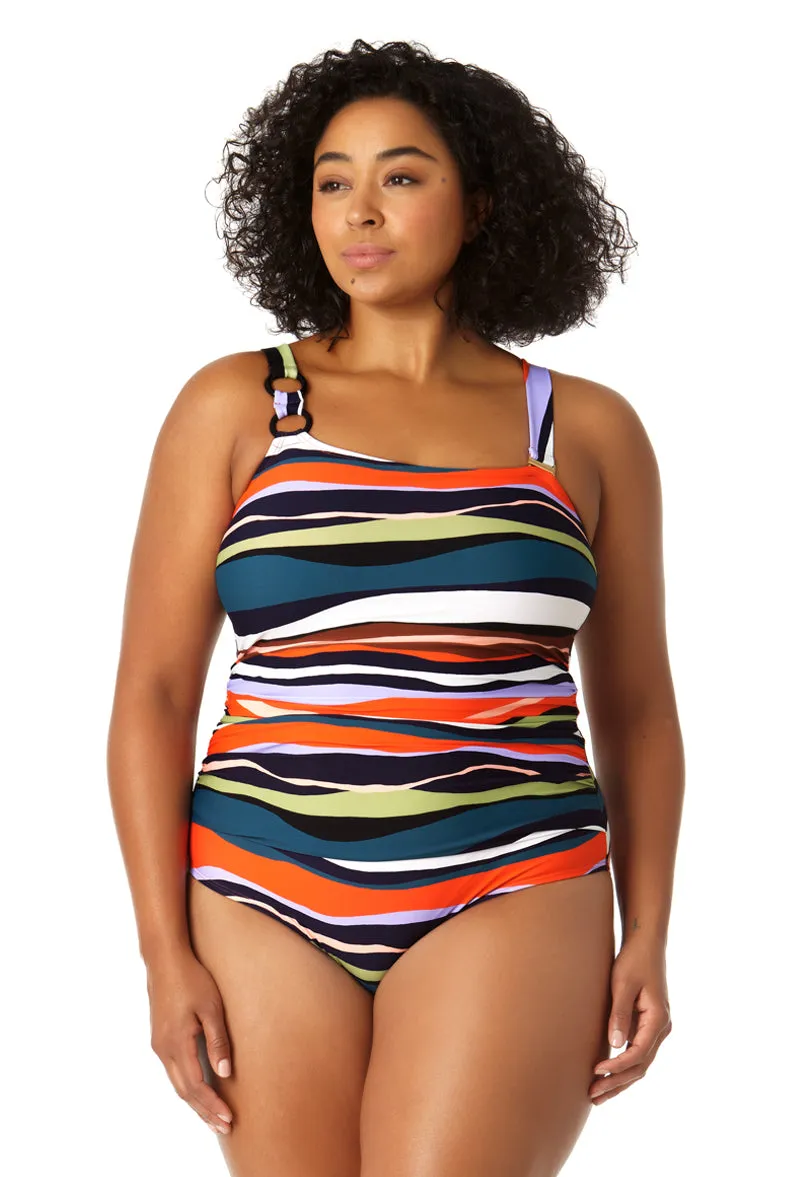 Anne Cole Plus - Women's Ring Strap Asymmetric One Piece Swimsuit sold by Anne Cole product image thumbnail 3
