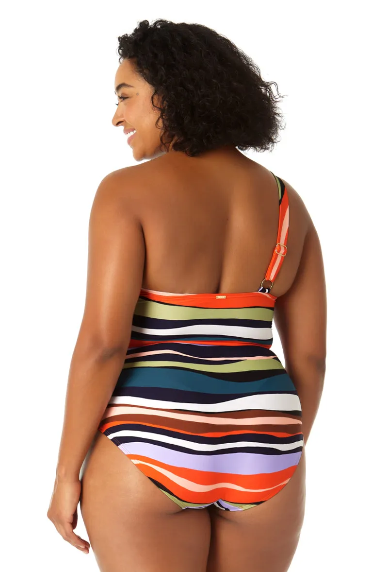 Anne Cole Plus - Women's Ring Strap Asymmetric One Piece Swimsuit sold by Anne Cole product image thumbnail 2