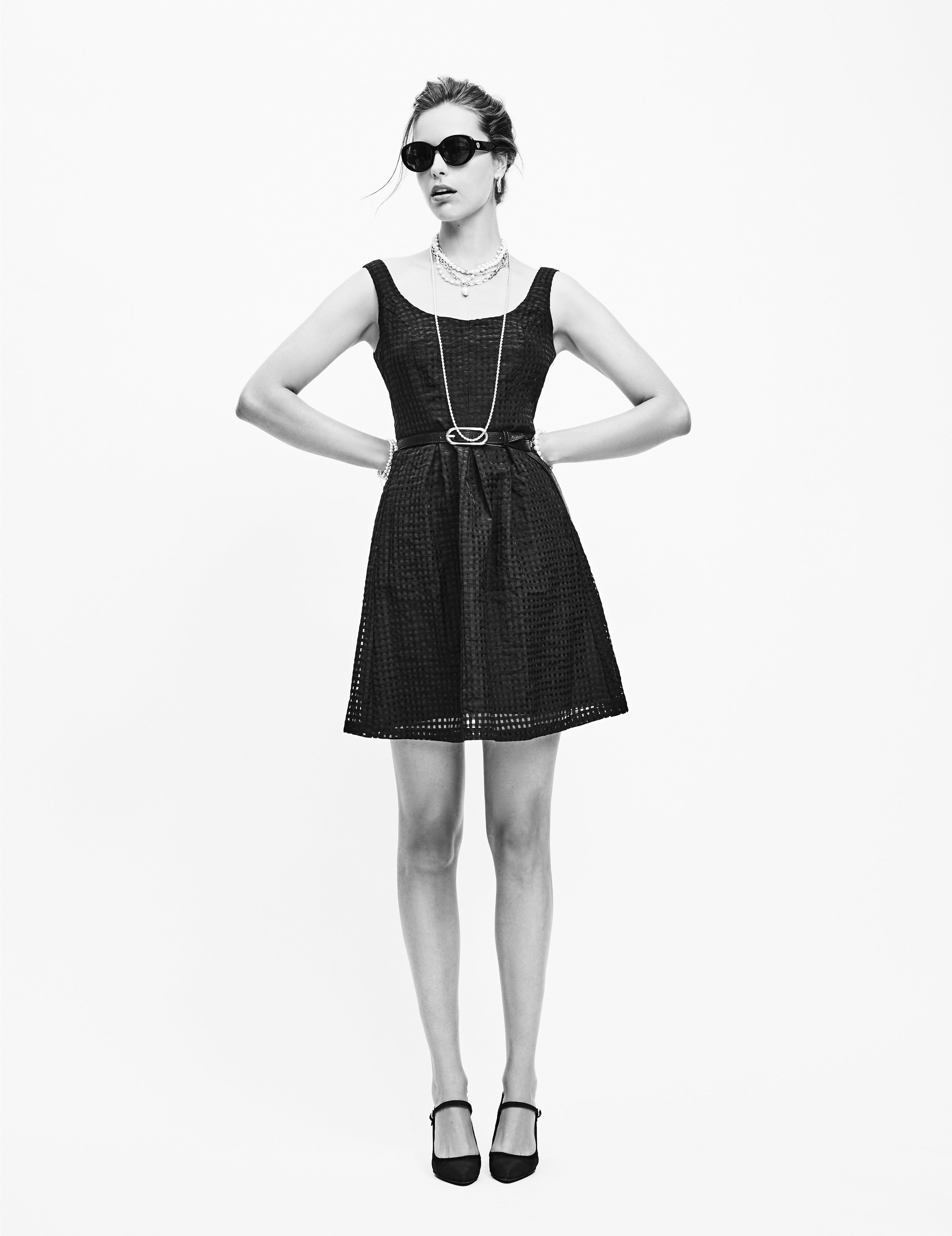 Square Neck Topstitch Dress With Pleats- Clearance sold by Anne Klein