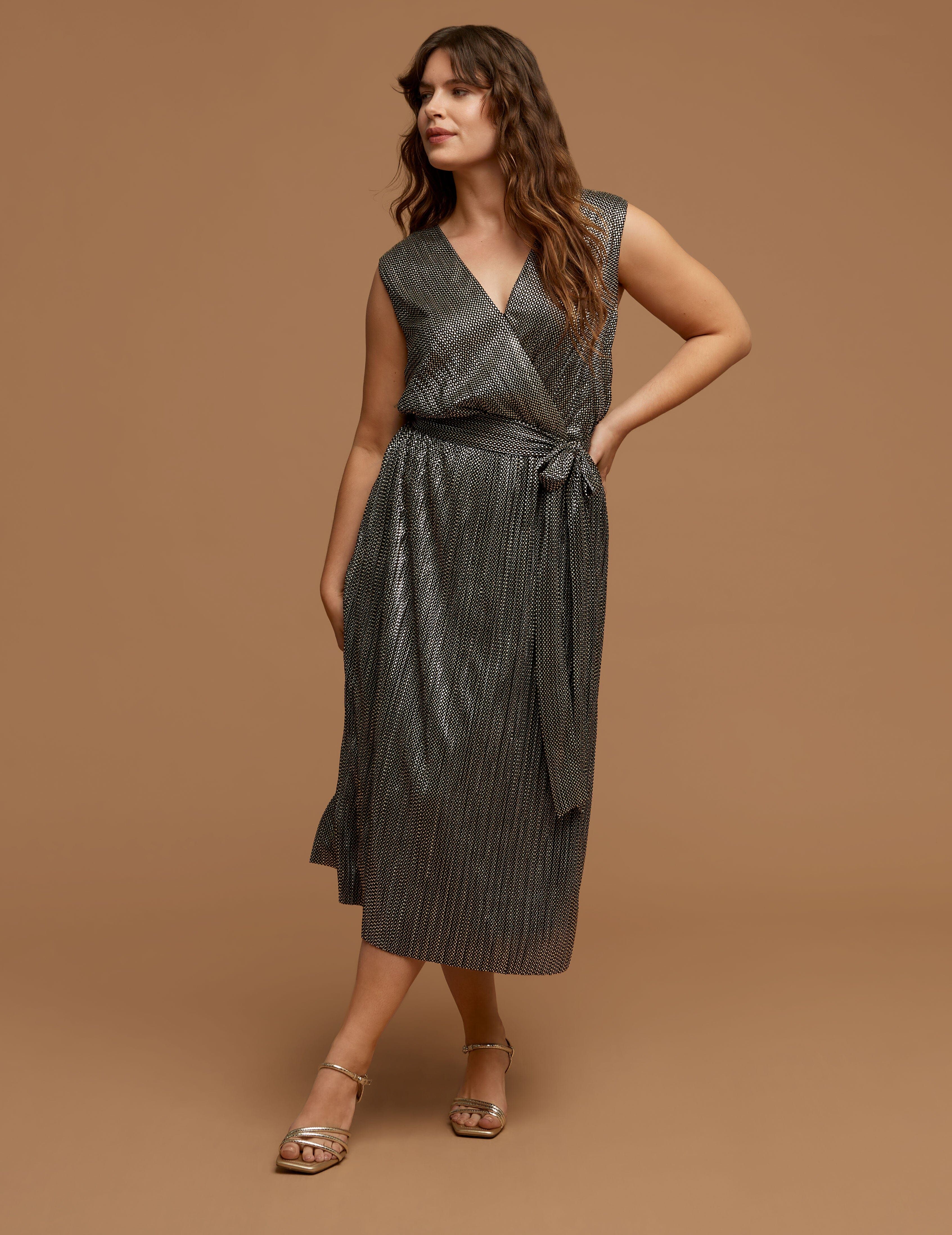 Plus Size Surplice Midi Dress With Sash sold by Anne Klein