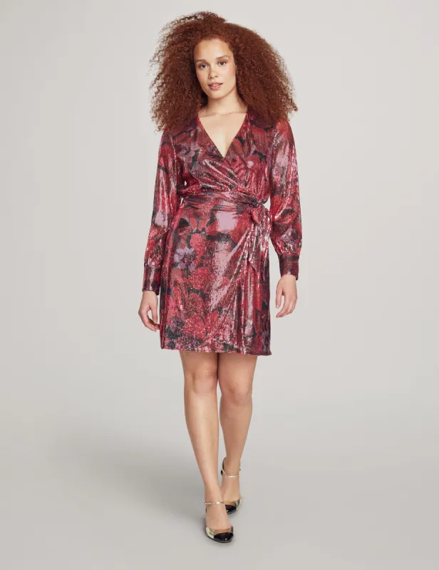 Faux Wrap Dress With Blouson Sleeves sold by Anne Klein