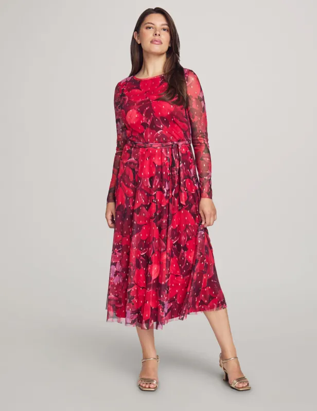 Crew Neck Midi Dress With Sash sold by Anne Klein