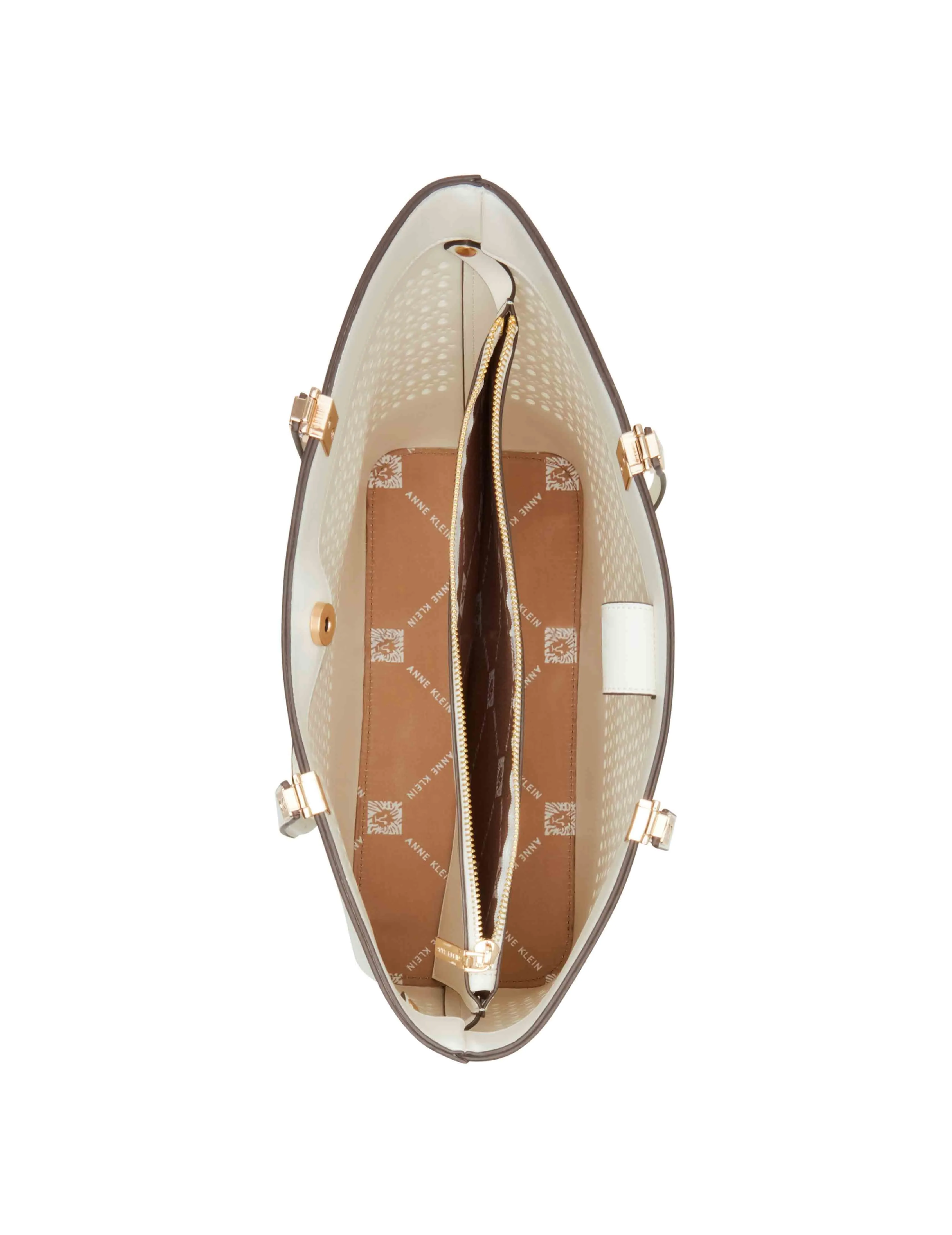 Perforated Tote With Straw Pouch sold by Anne Klein product image thumbnail 4