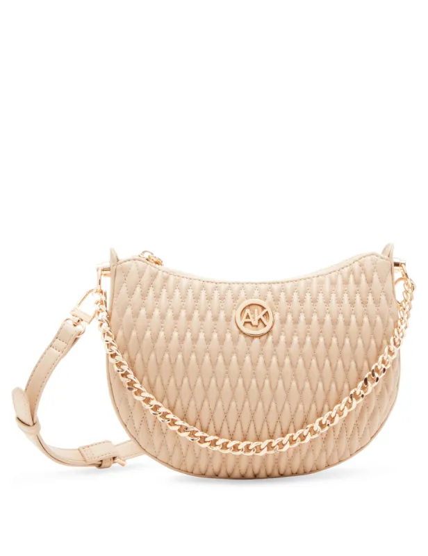 Ruched Crescent Crossbody With Chain Swag sold by Anne Klein