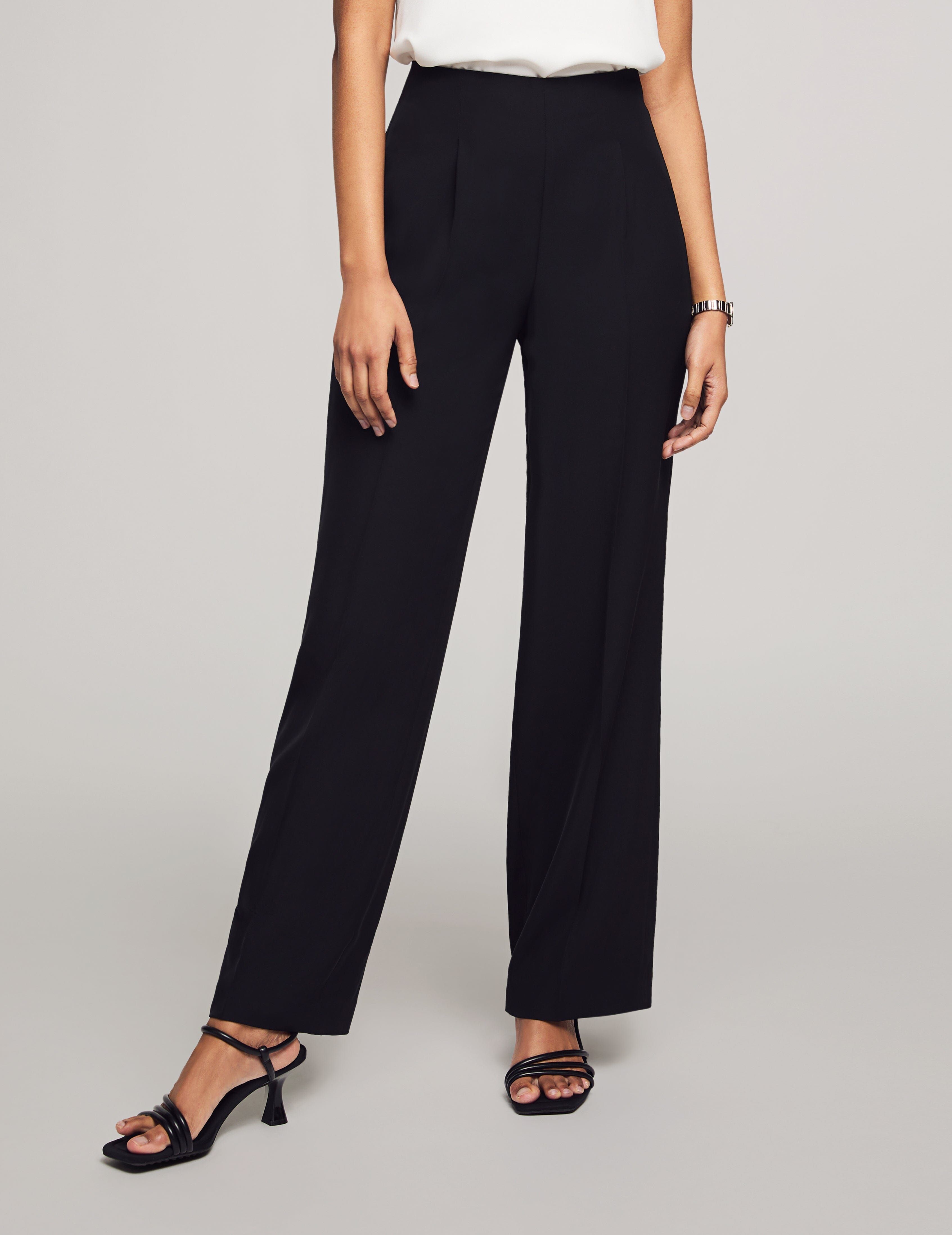 Crepe Side Zip High Rise Pant With Pleat Wide Leg- Clearance sold by Anne Klein