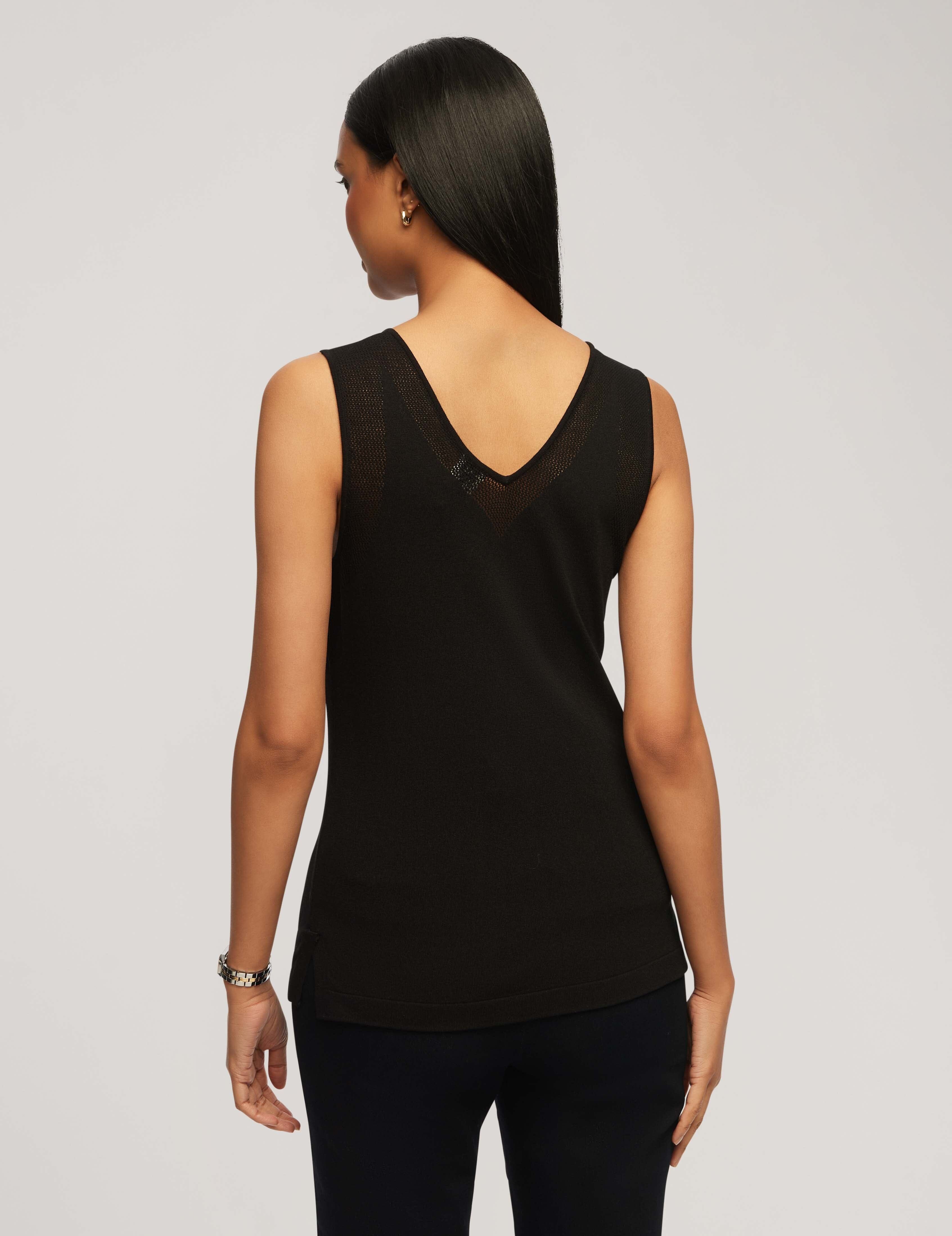 V Neck Mesh Tank Top- Clearance sold by Anne Klein product image thumbnail 2