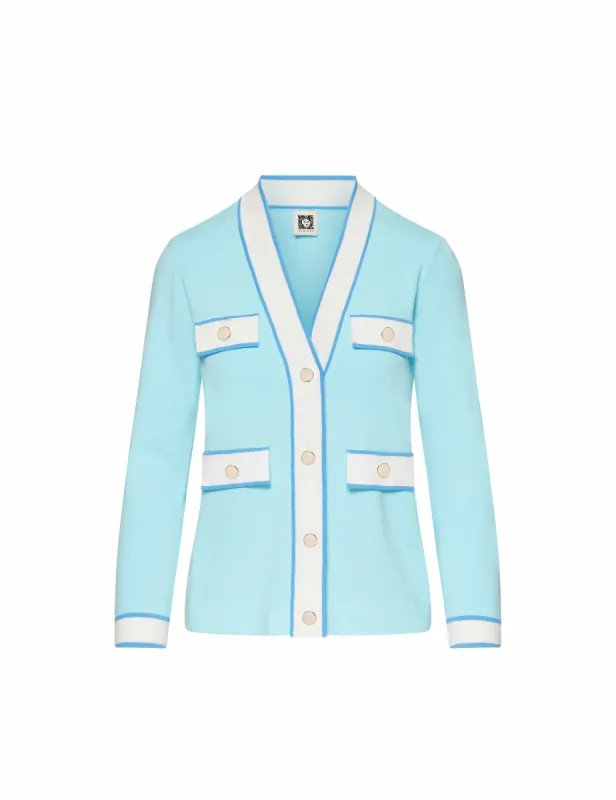 Cardigan with Tipped Pockets- Clearance sold by Anne Klein