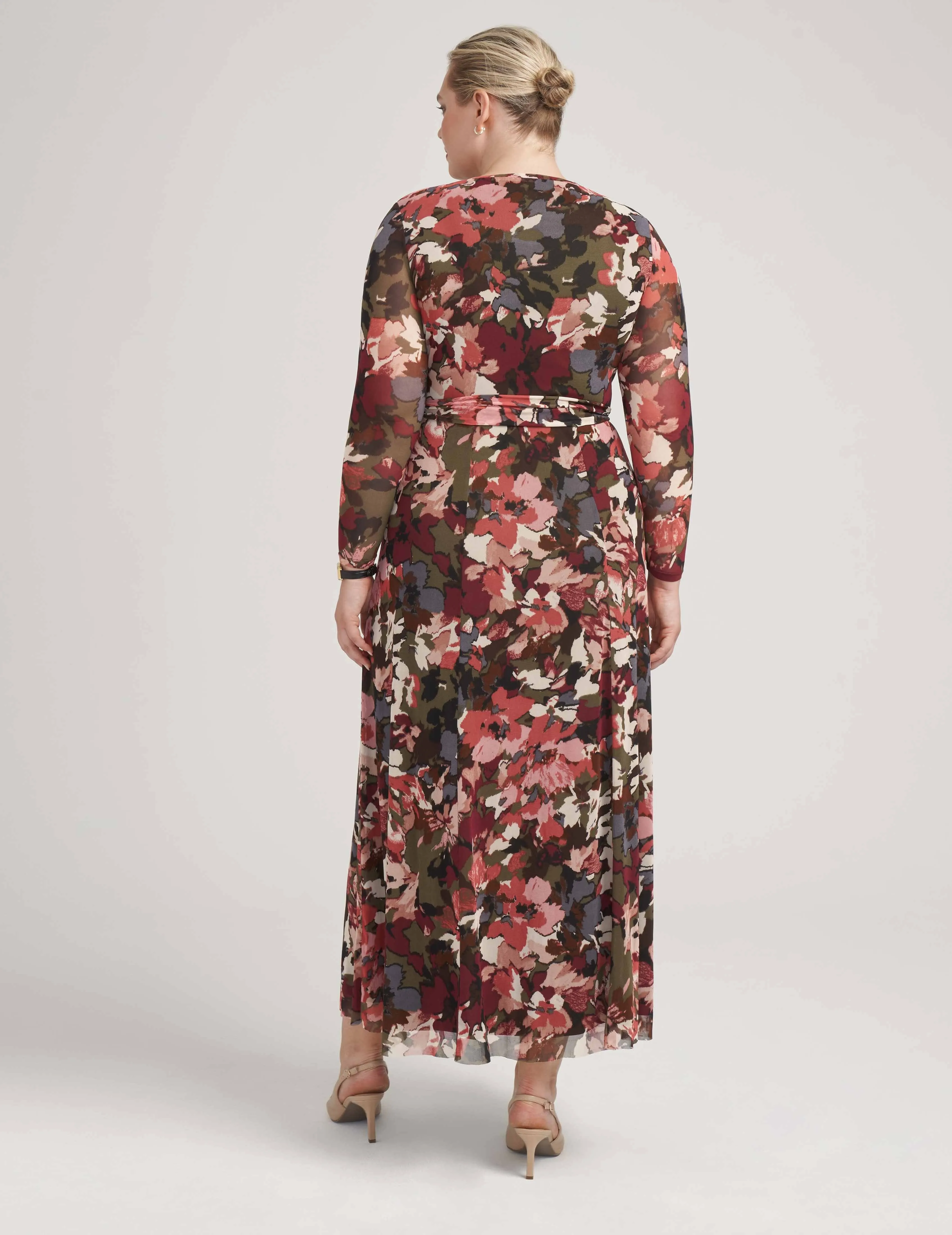 Plus Size Printed Mesh Long Sleeve Maxi Dress- Clearance sold by Anne Klein product image thumbnail 2