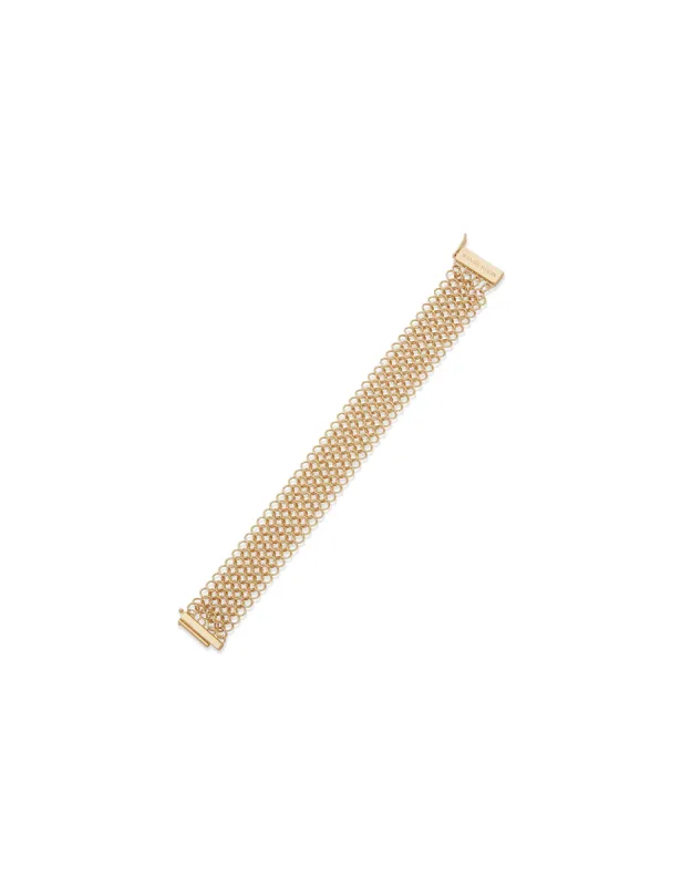 Mesh Chain Foldover Bracelet sold by Anne Klein