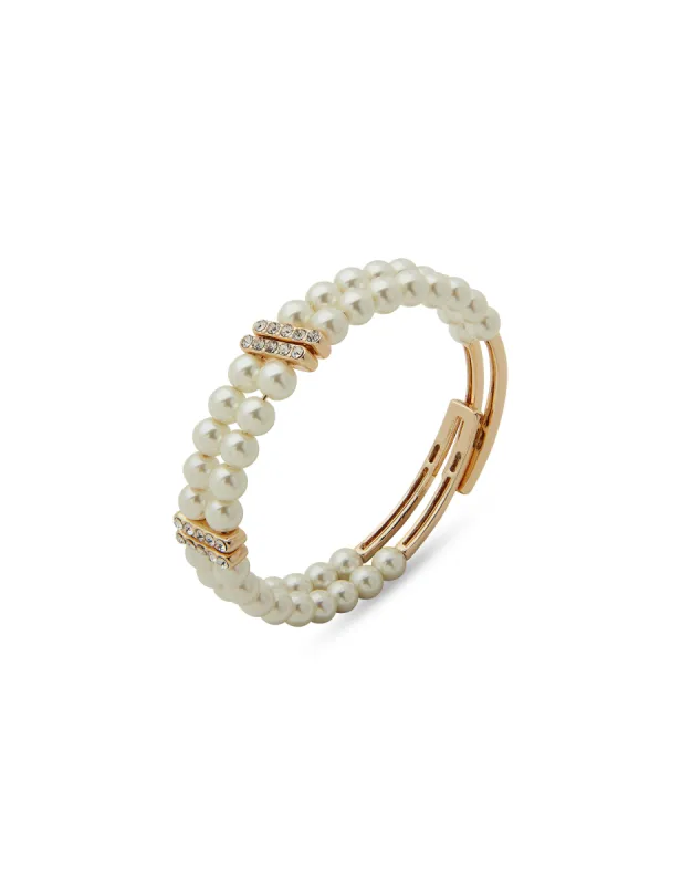 2 Row Pearl Coil Bracelet in Gift Box sold by Anne Klein