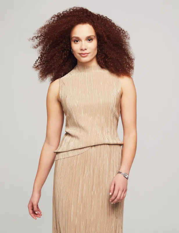 Pleated Funnel Neck Shell- Sale sold by Anne Klein