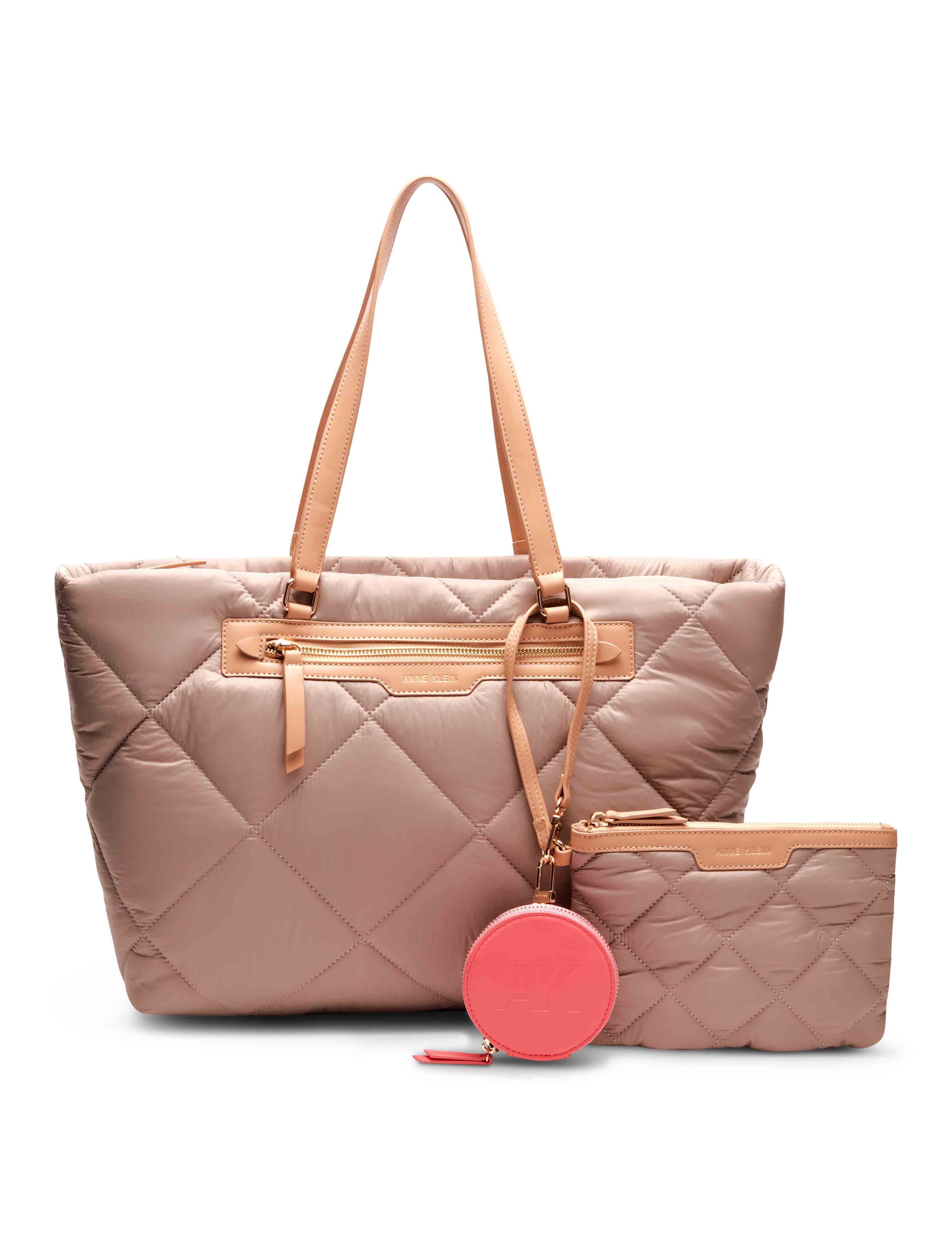 Large Quilted Nylon Tote With Pouch sold by Anne Klein