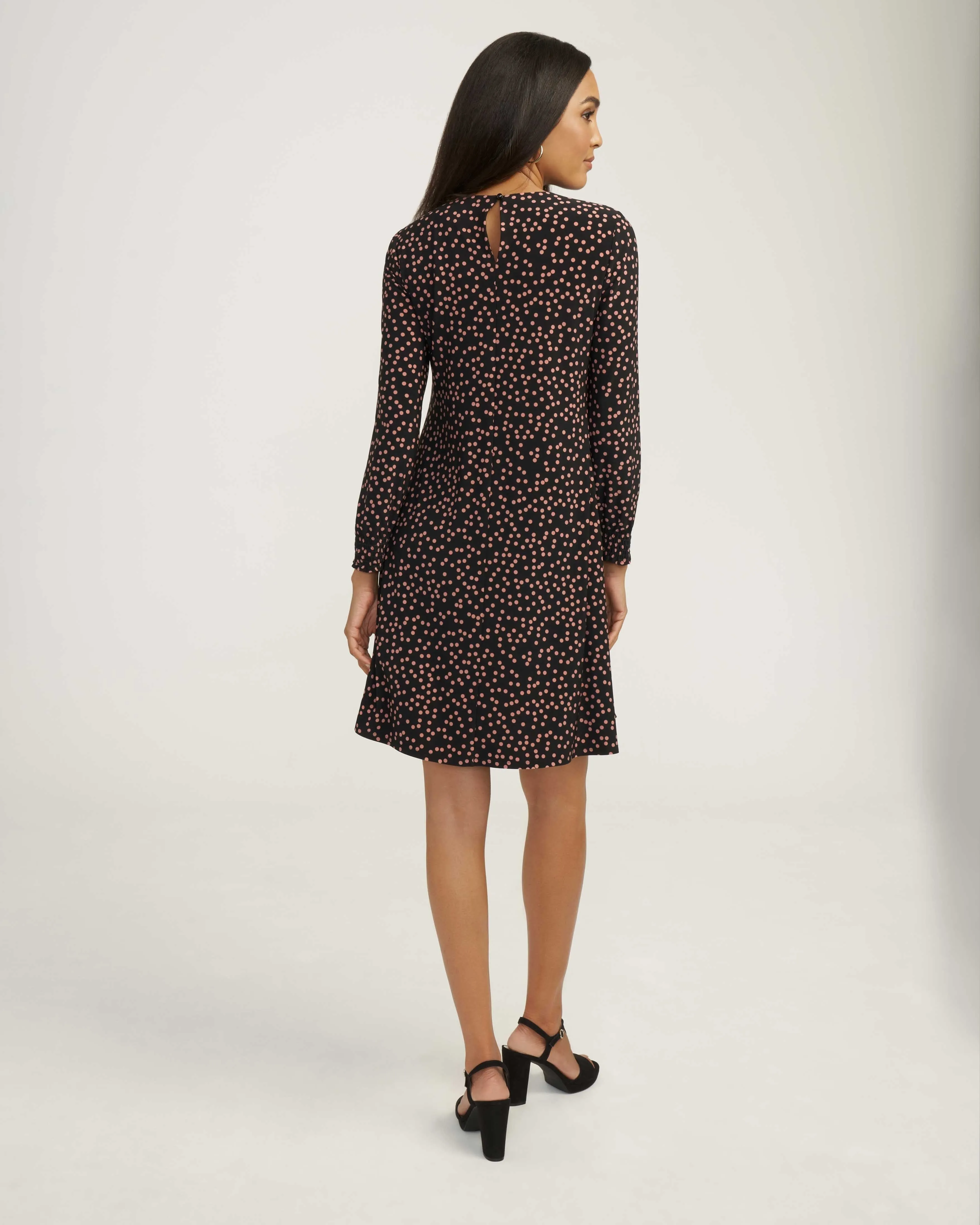 Scattered Dot Smocked Sleeve Shift Dress- Sale sold by Anne Klein product image thumbnail 3
