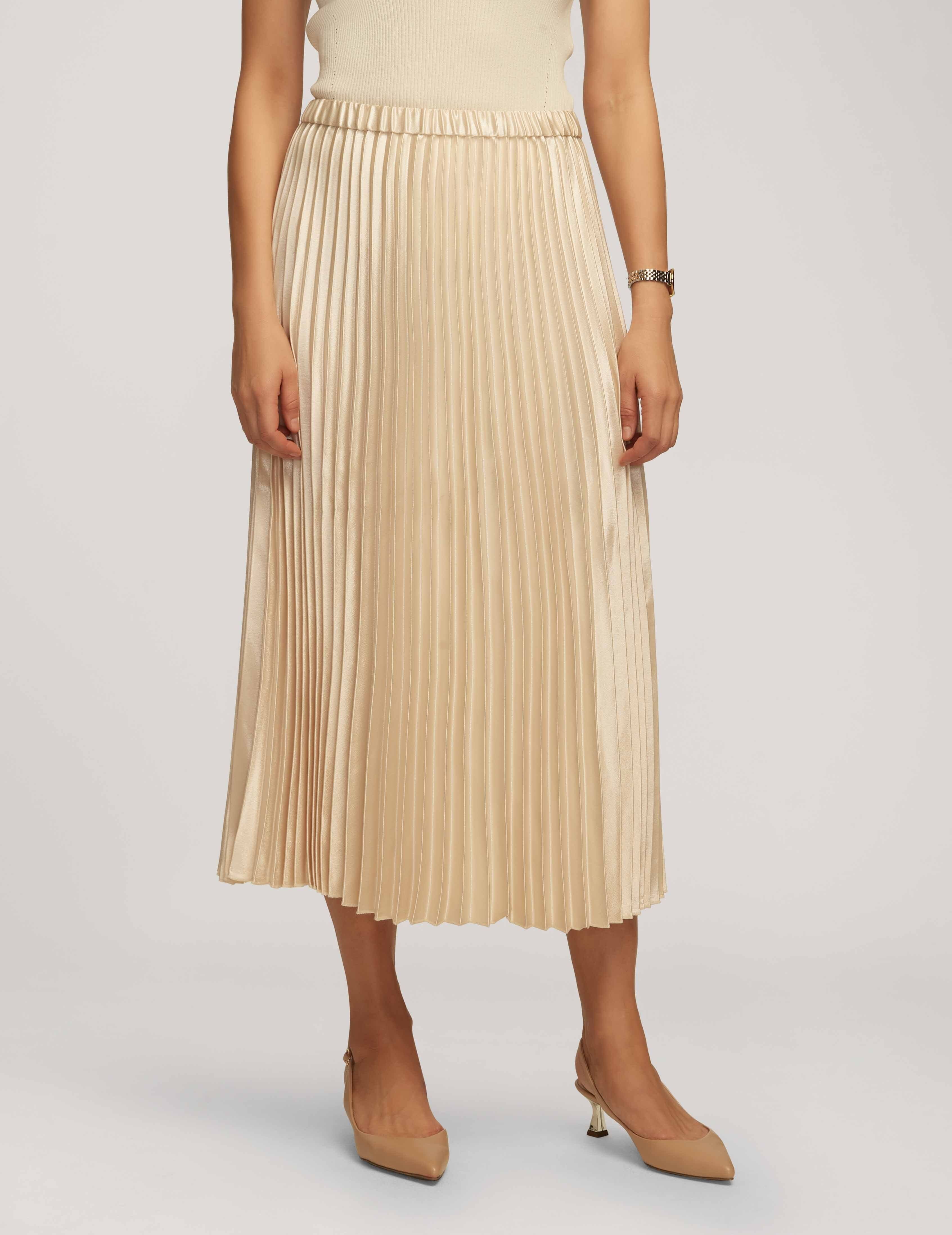 Pull On Pleated Skirt Satin Crepe- Clearance sold by Anne Klein product image thumbnail 3