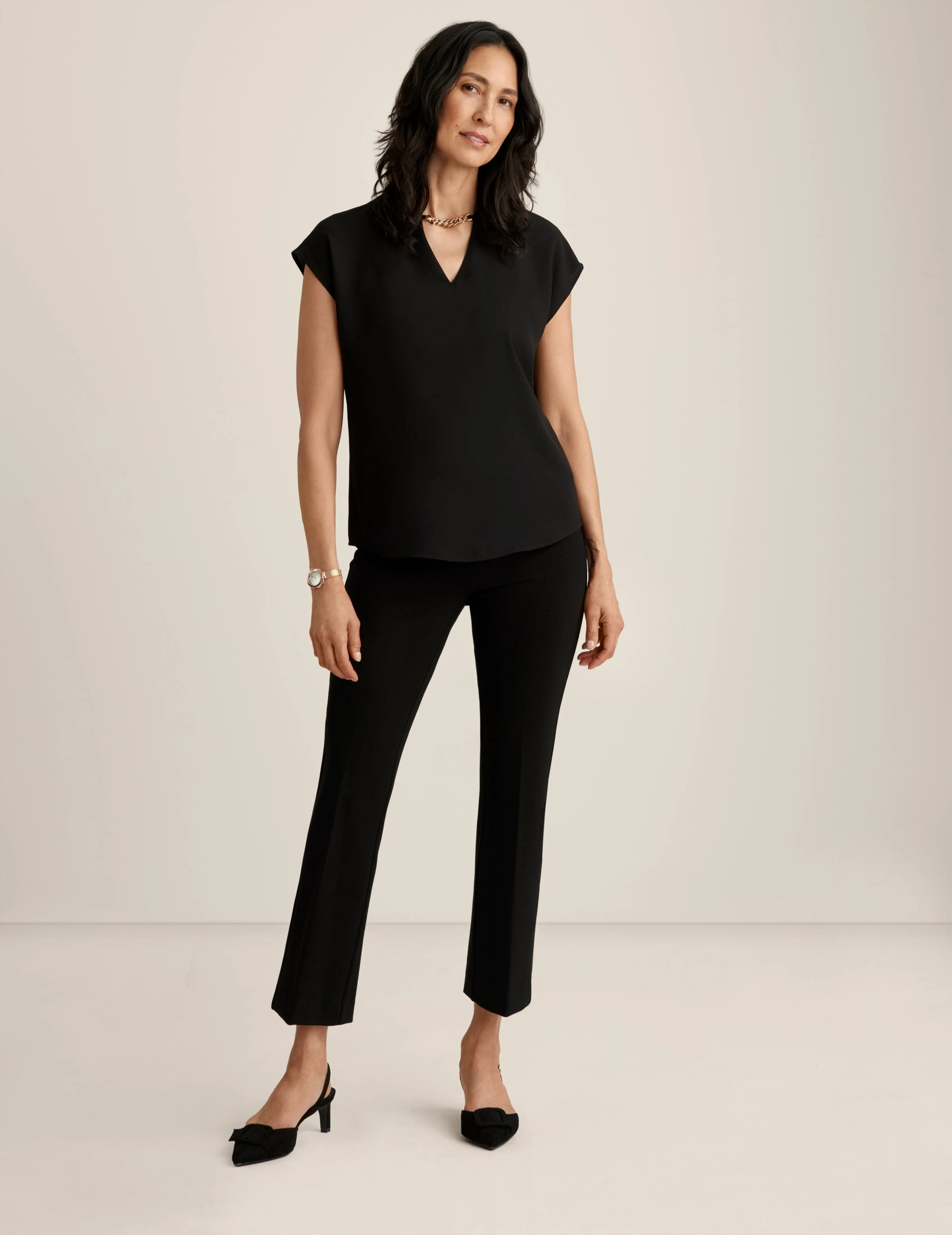 Short Sleeve Blouse With Bateau Neckline sold by Anne Klein