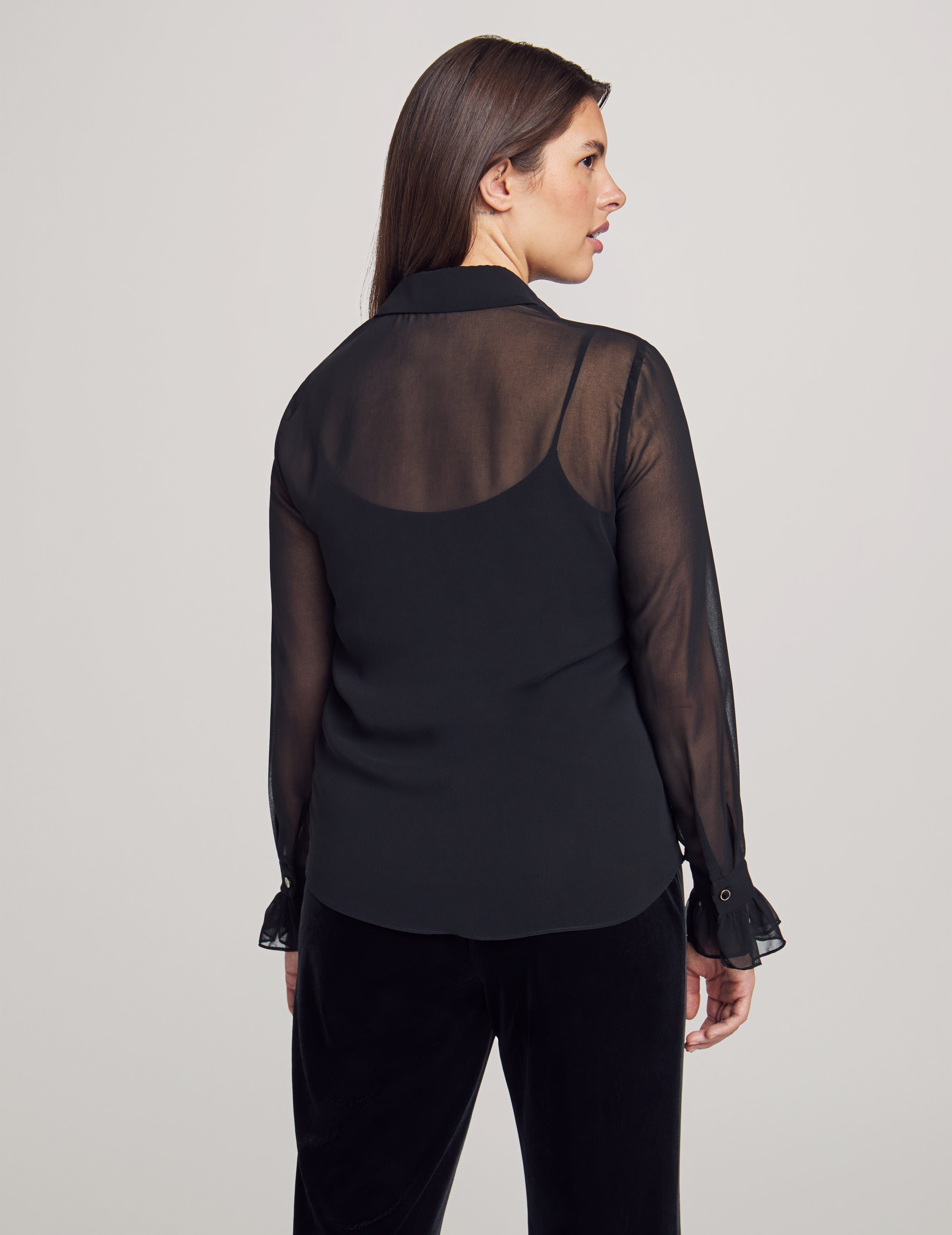 Long Sleeve Ruffle Button Down Blouse sold by Anne Klein product image thumbnail 3