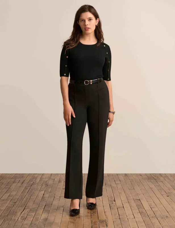 Button Sleeve Crew Neck sold by Anne Klein